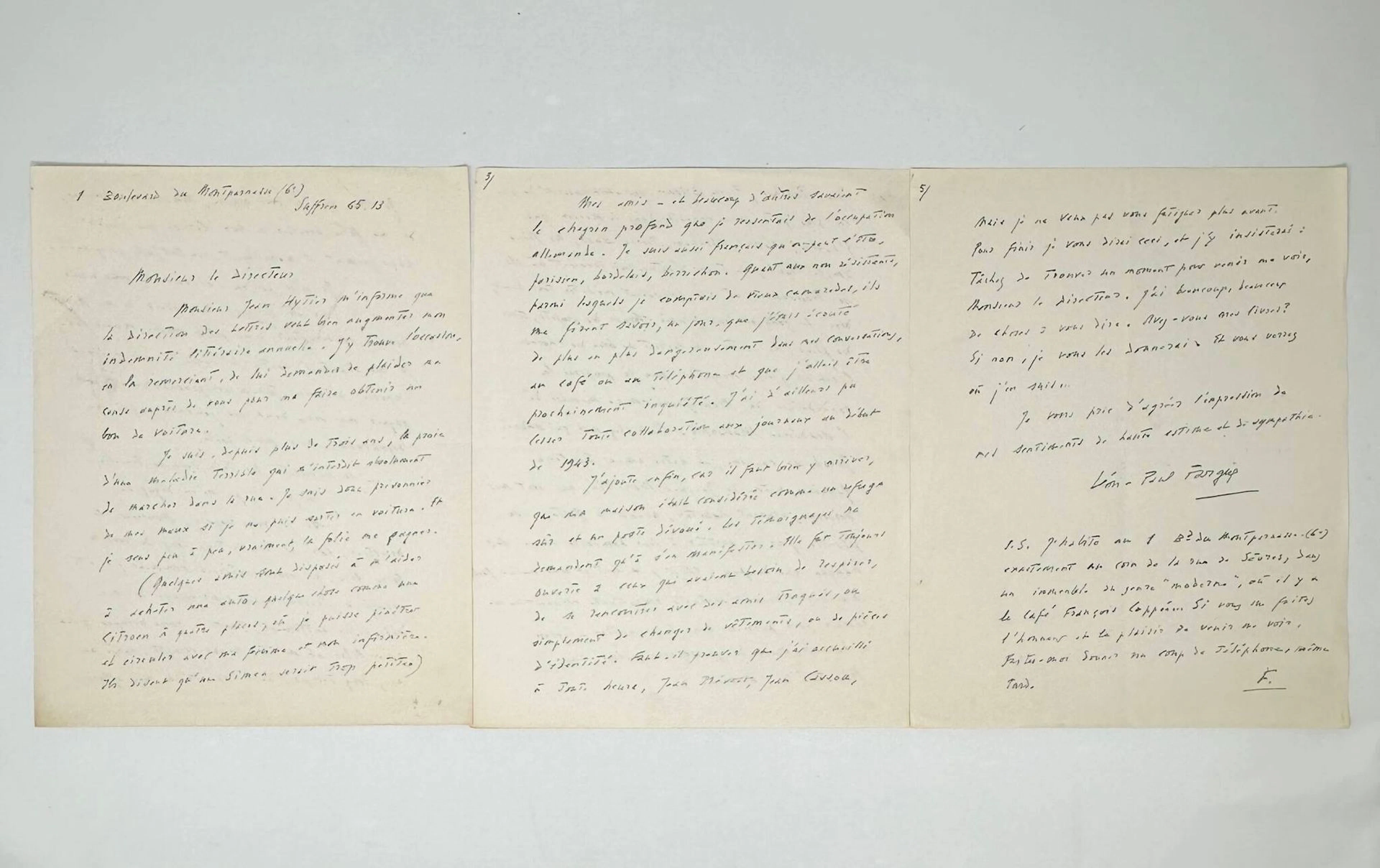 Léon-Paul FARGUE (1876-1947). L.A.S., Paris [1945?, to Jacqu - Lot 27