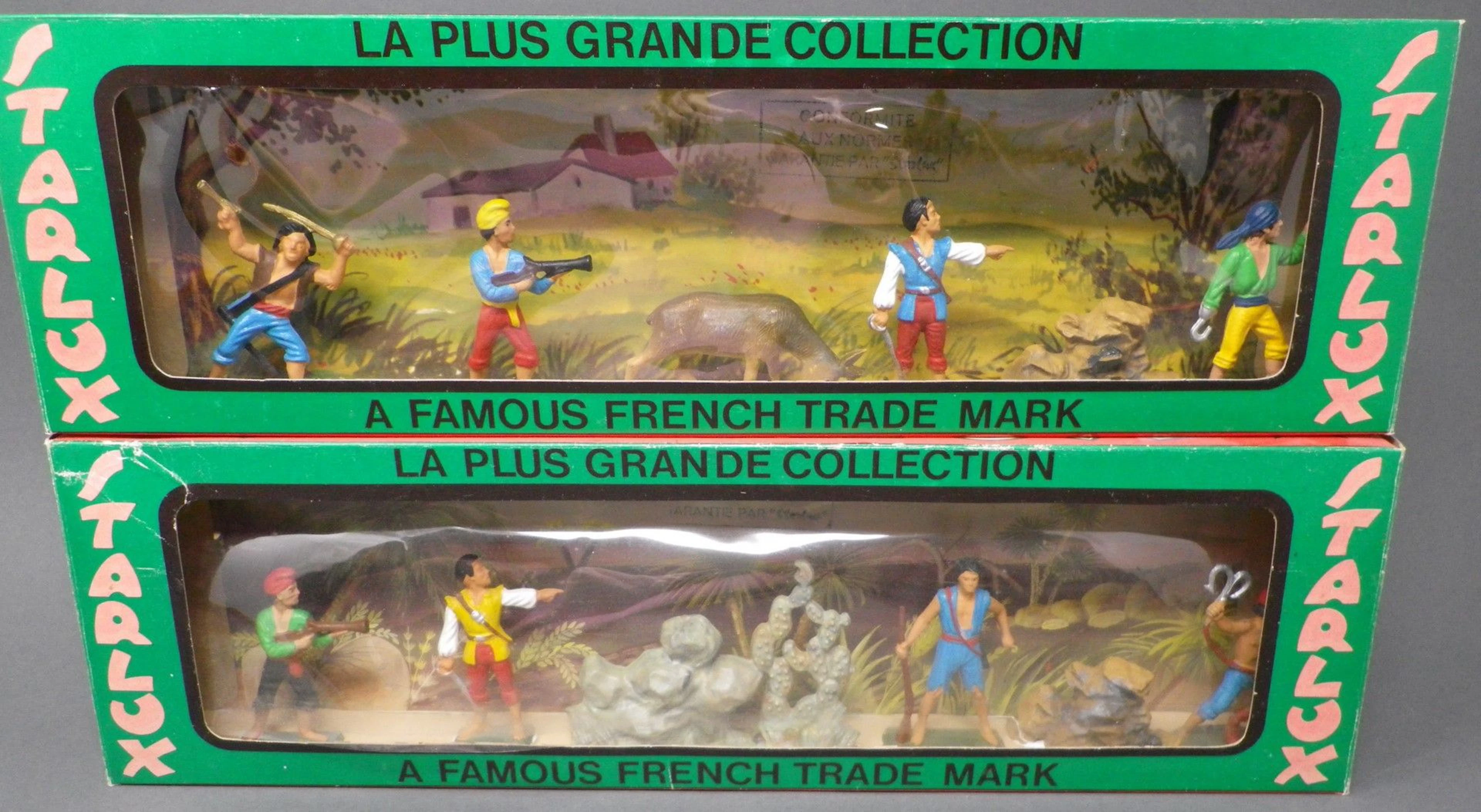 STARLUX - Série SL Deux coffrets diorama, " pirates ". Jouets anciens pouvant présenter des manques de peinture, des chocs ou des manques, y compris pour les conditionnements éventuels. Vendus en l'état et sans réclamations.