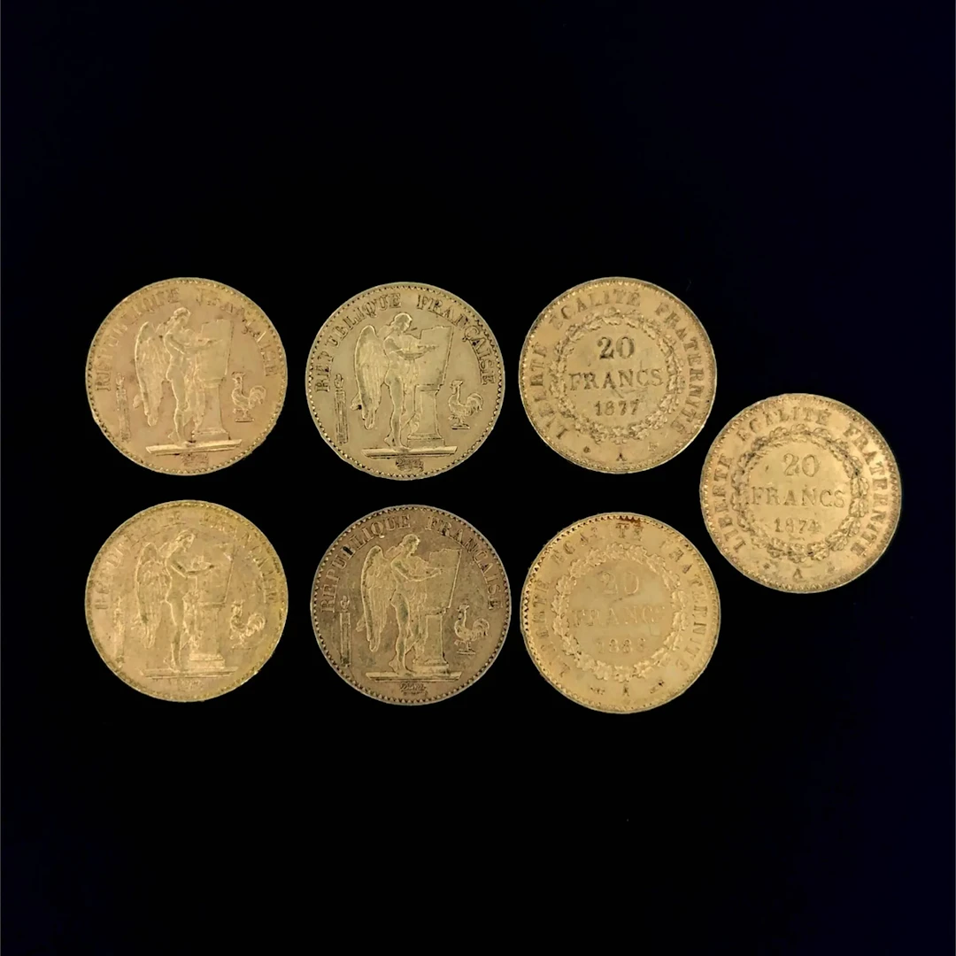 Third Republic - Set of 7 20-franc "Génie" coins - Lot 143