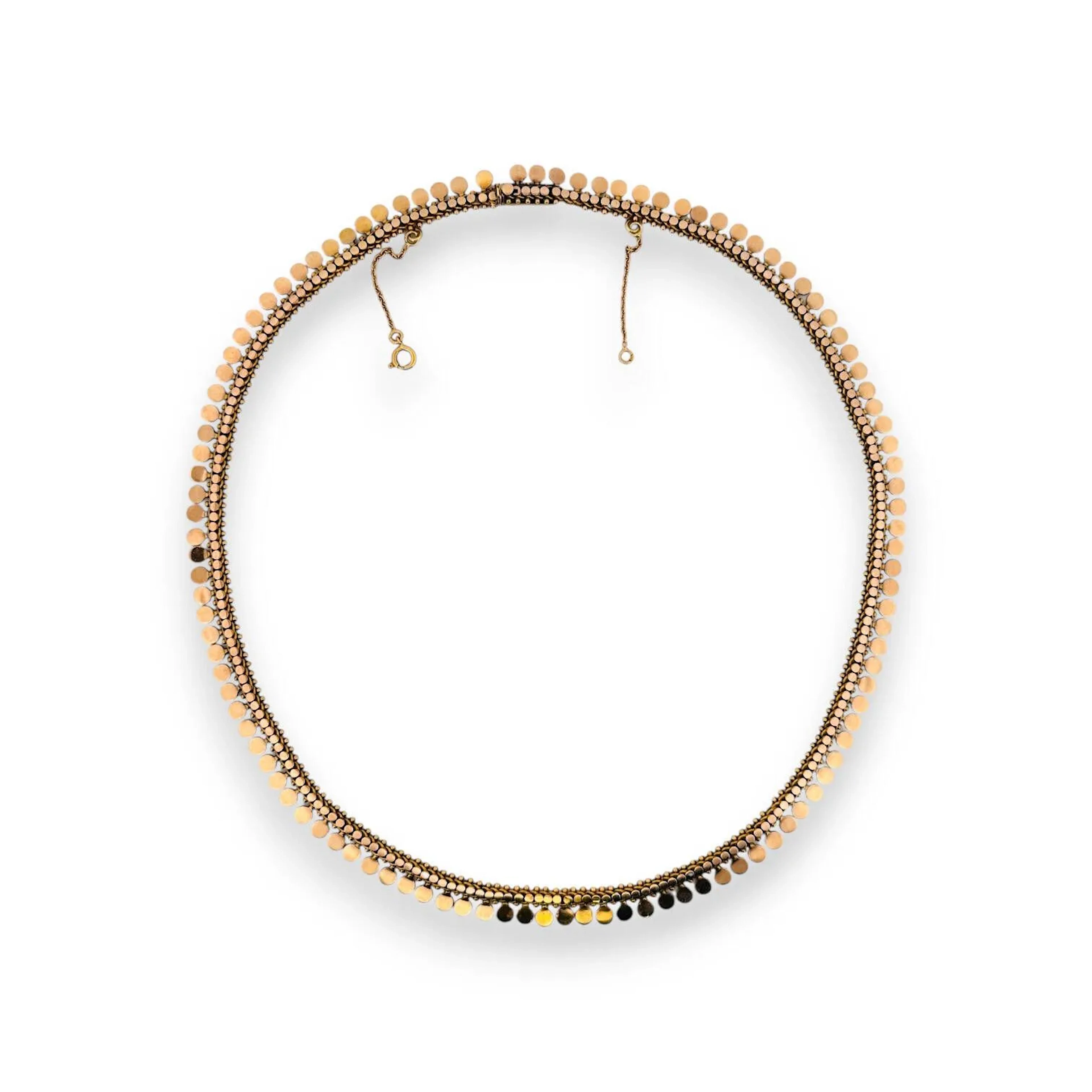 18K (750 thousandths) two-tone gold chain holding multiple c - Lot 332