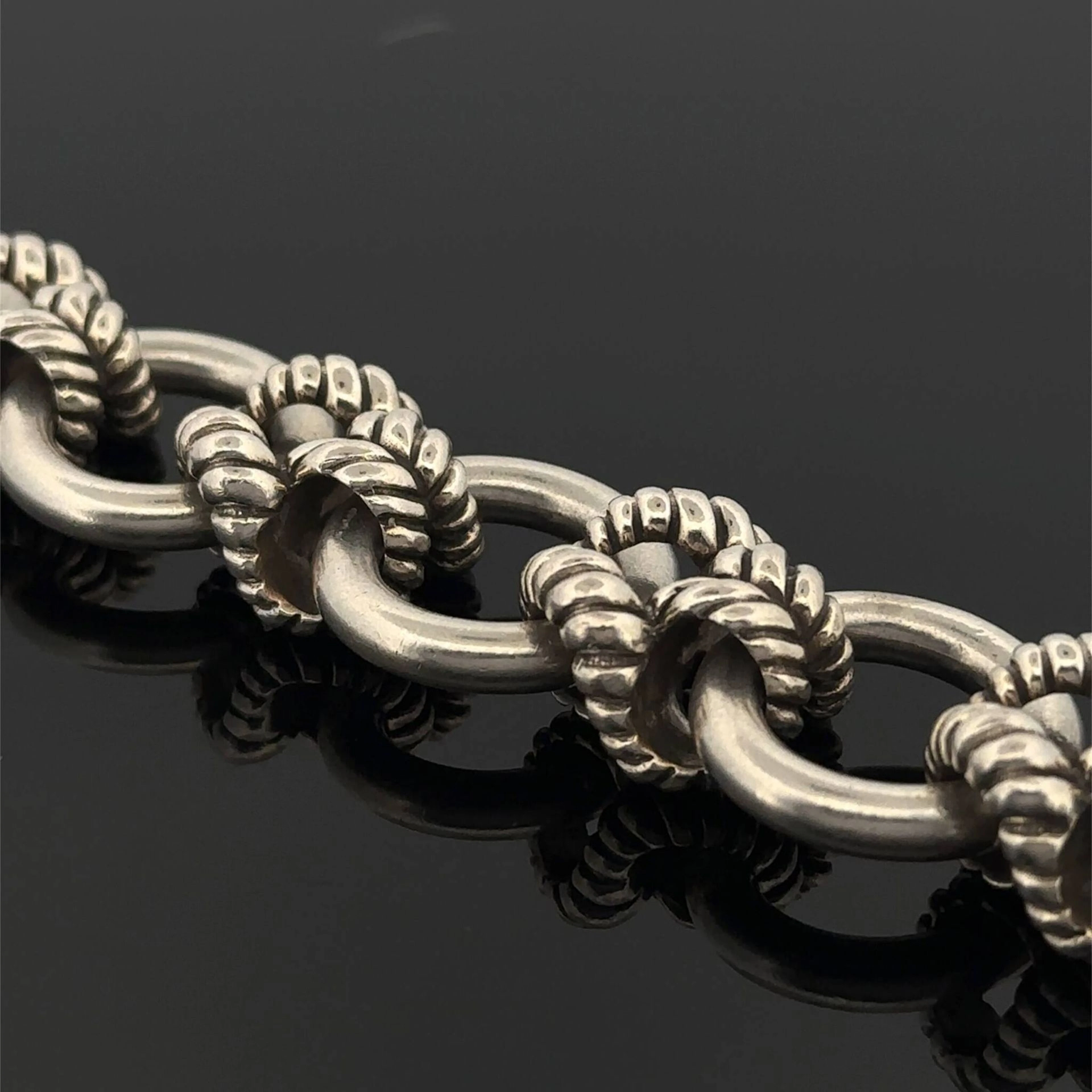 Sterling silver (800) bracelet with circular links and alter - Lot 220