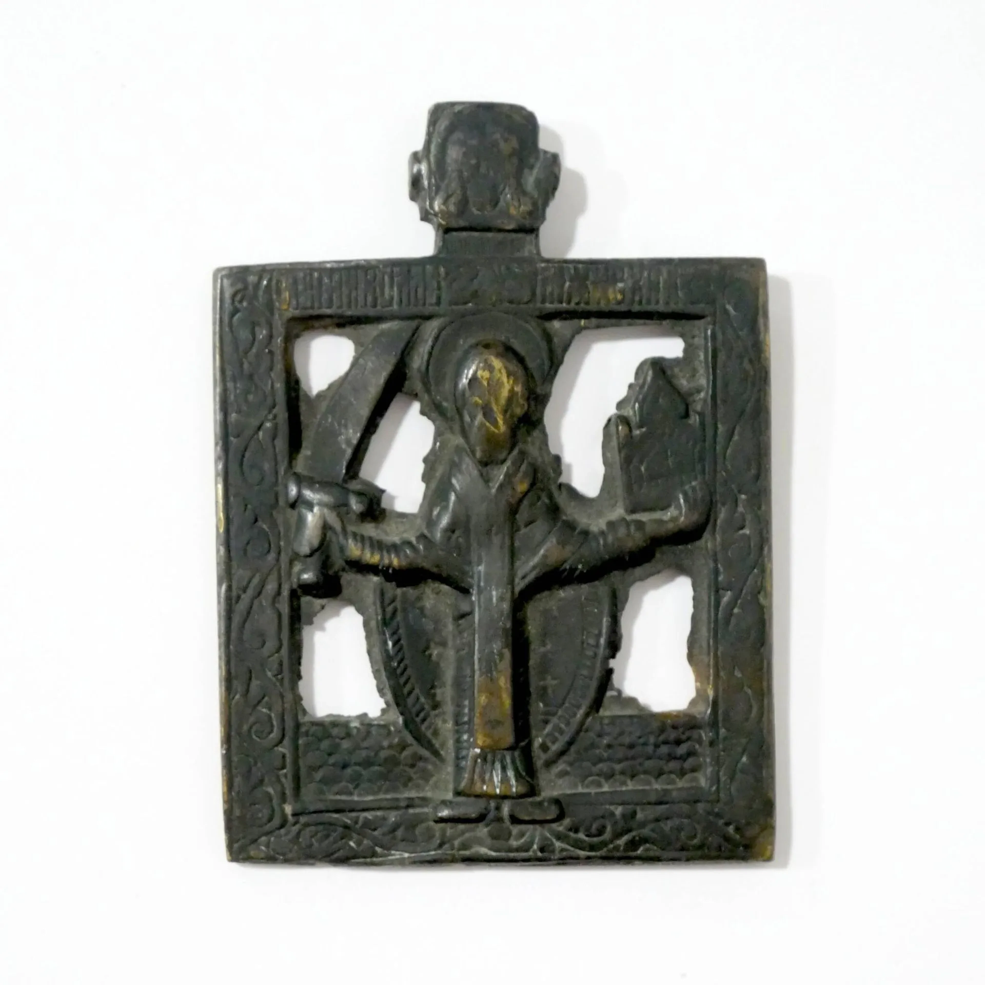 Bronze icon of St. Nicholas of Mozhaisk - Lot 106