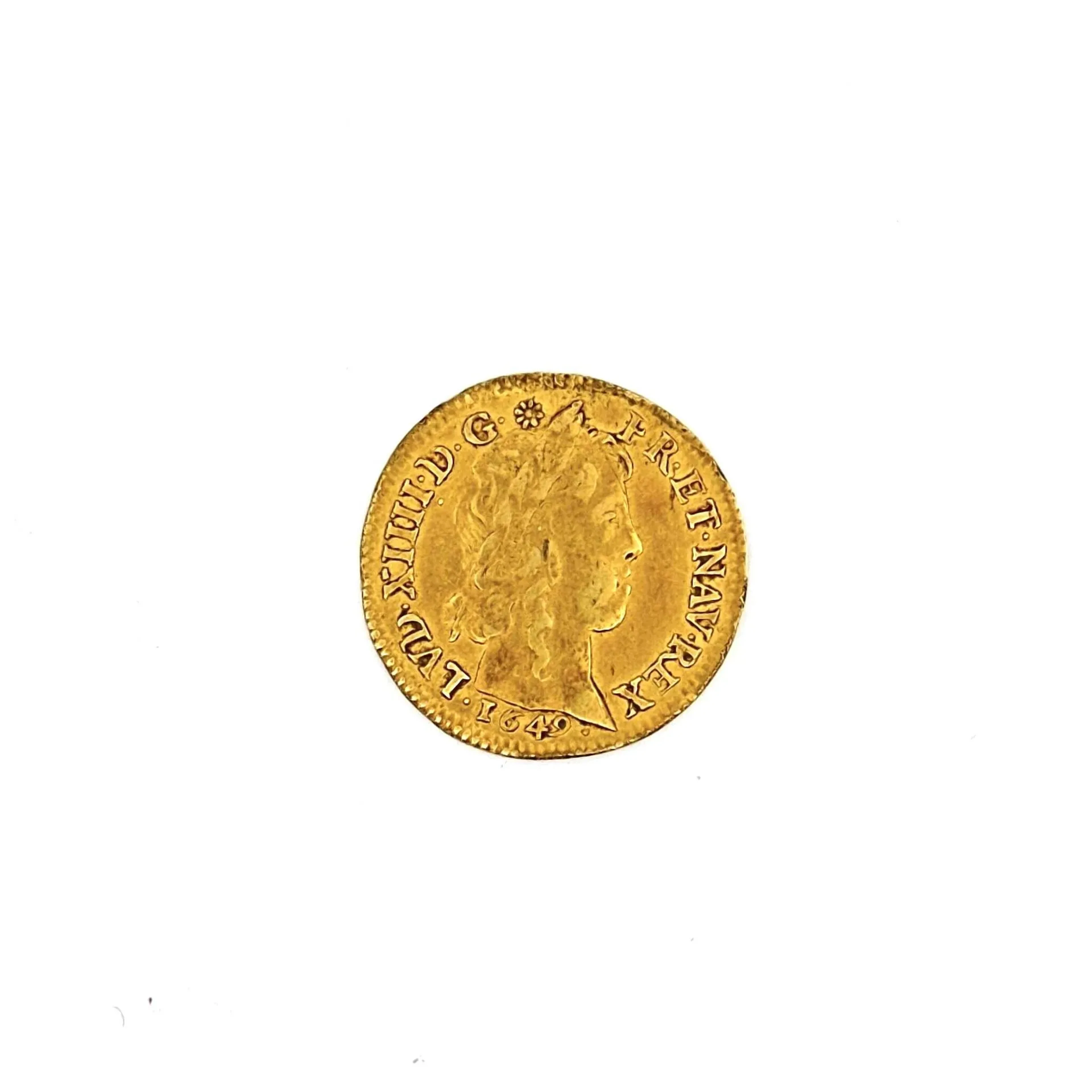 Louis XIV - long-tufted gold louis, 1649, Paris. - Lot 25