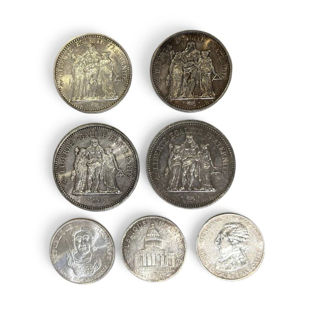 Set of 7 silver coins (900) consisting of: - Lot 28