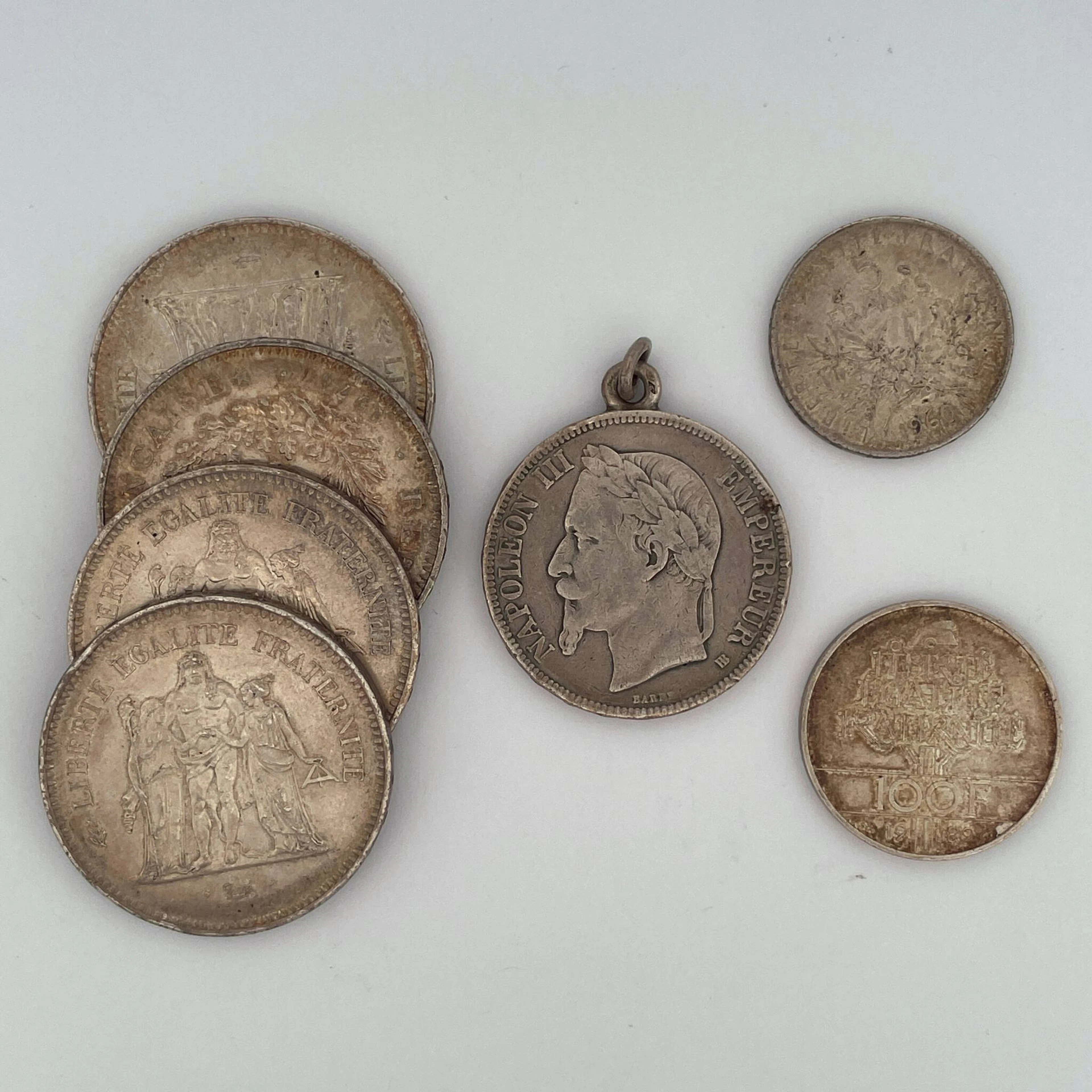 Set of 7 silver coins (900 and 835) consisting of: - Lot 7