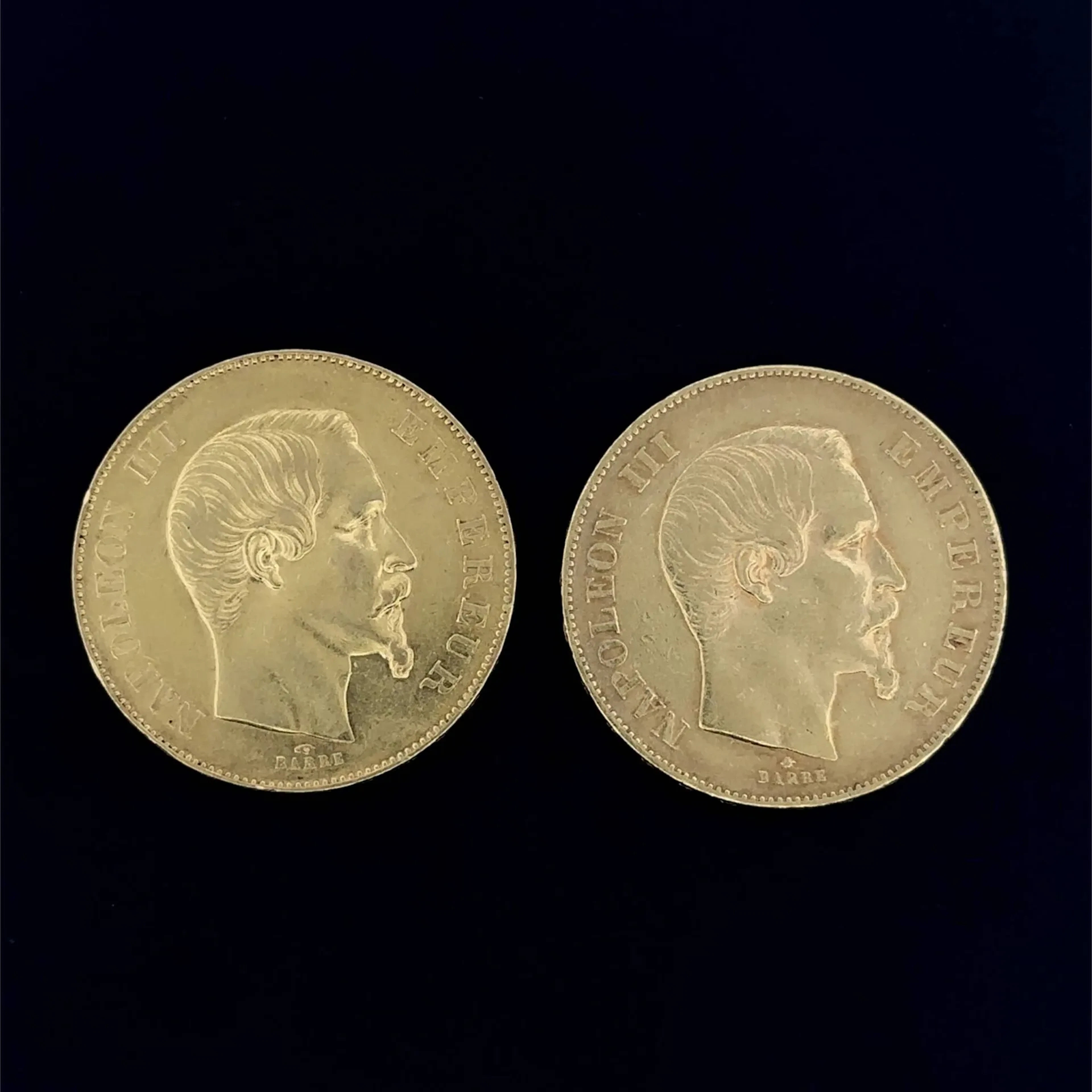 Napoleon III - Set of 2 50-franc coins, 1855, A and BB - Lot 132