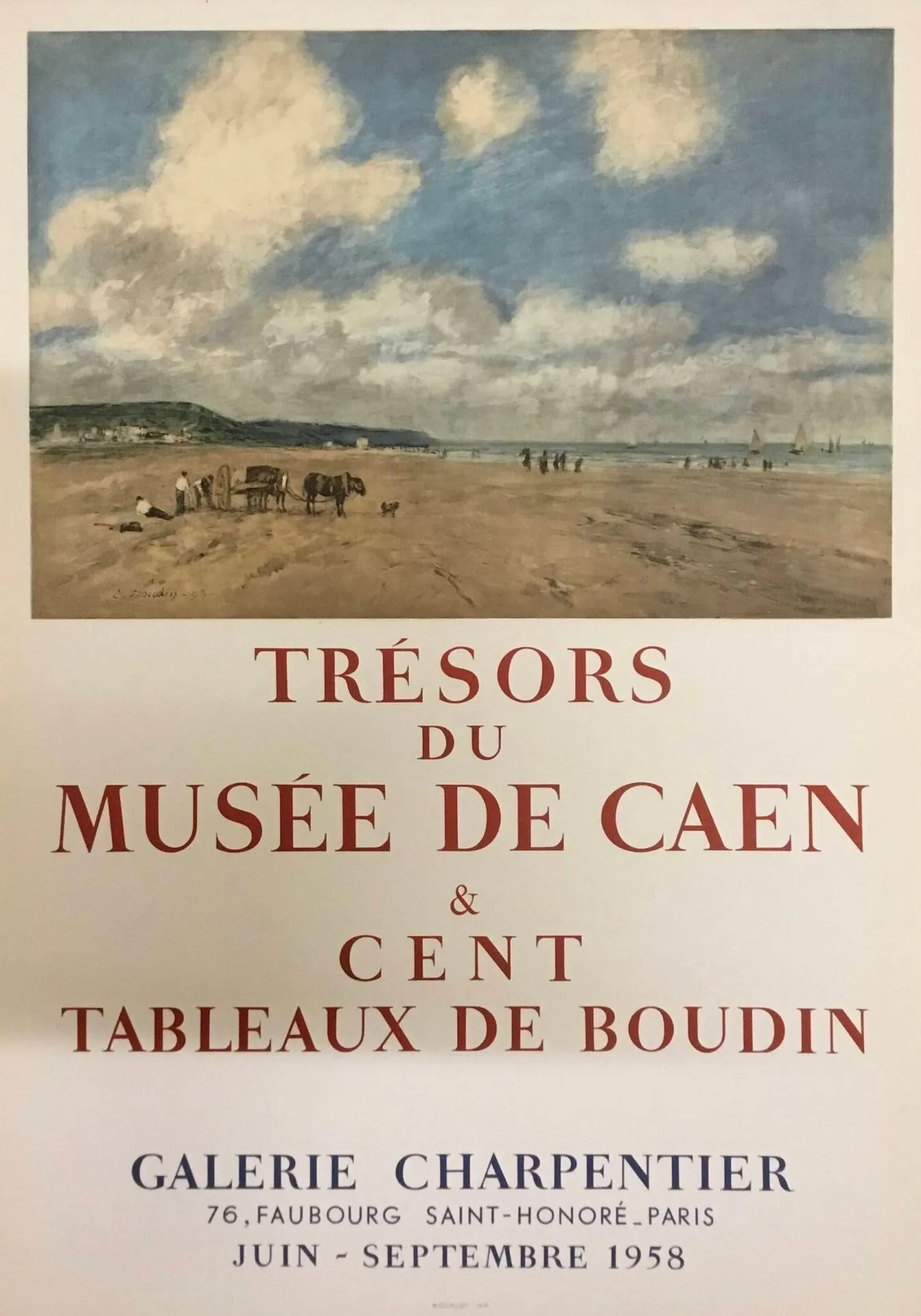BOUDIN Eugène Poster lithograph Mourlot 1958. Format 73 x 52 - Lot 553