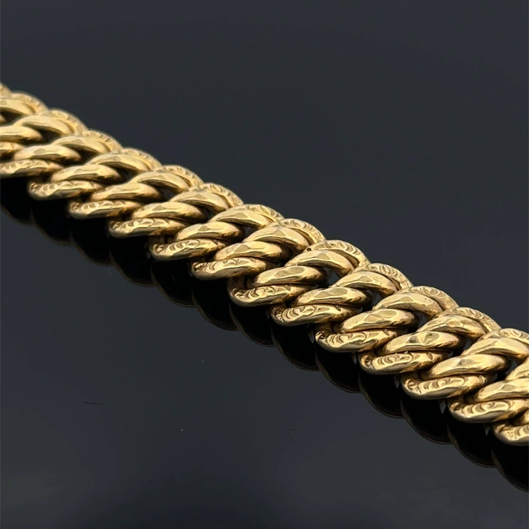 Yellow gold (750) bracelet with American-style links, partia - Lot 214