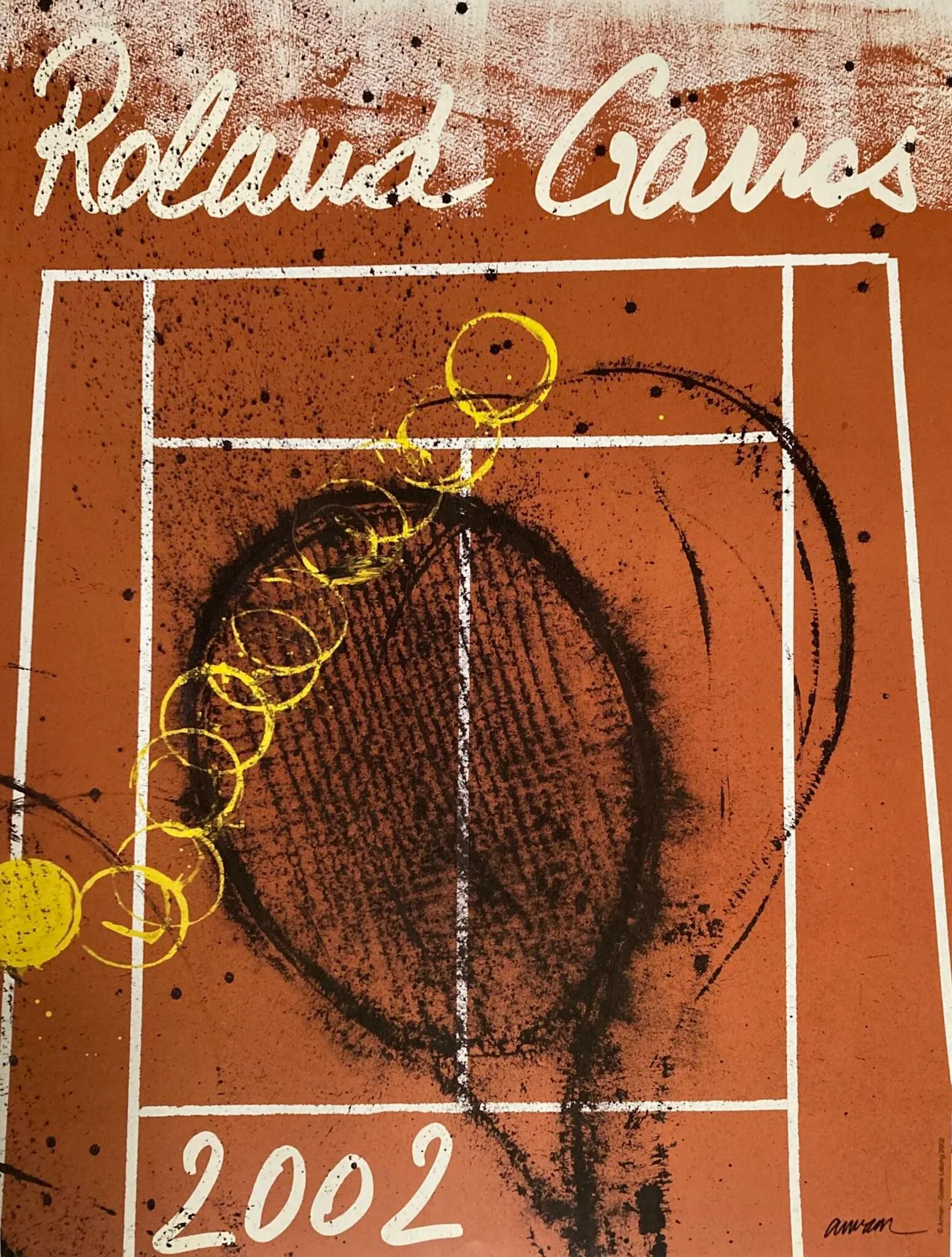 Arman Affiche originale, "Roland Garros 2002", 75 x 57 cm