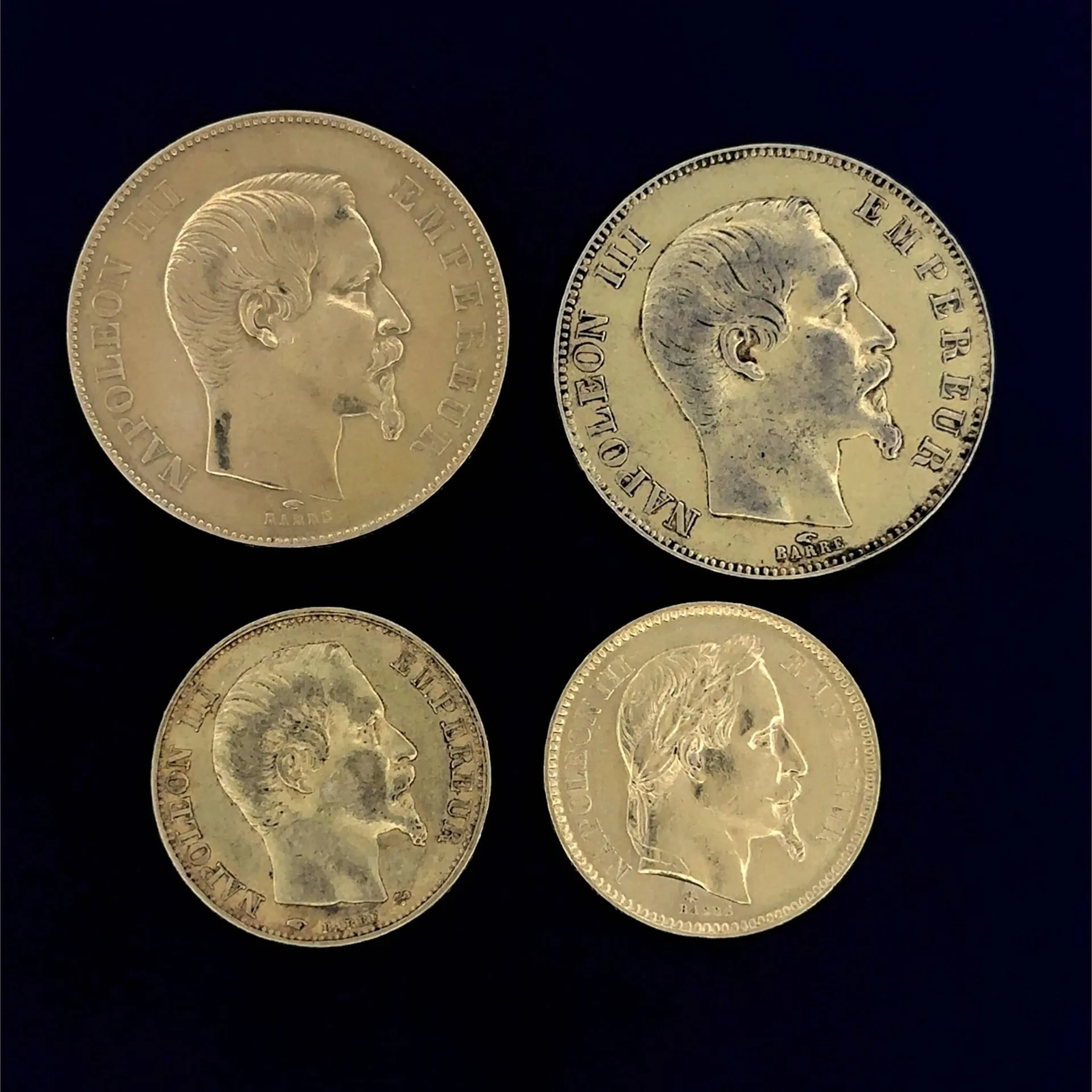 Napoleon III - Set of 4 gold coins: - Lot 135