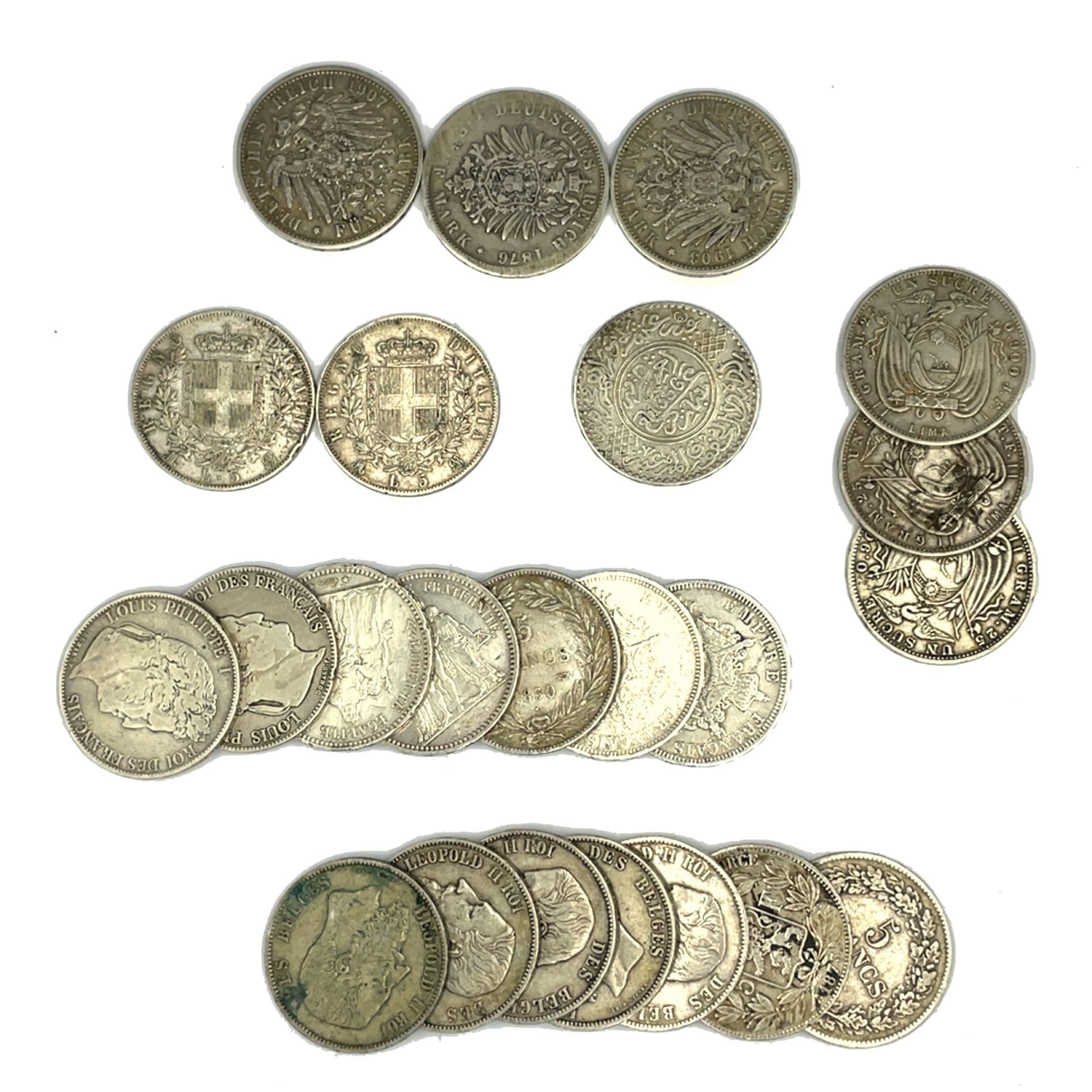 LOT of 23 silver 5F-denomination coins. - Lot 52