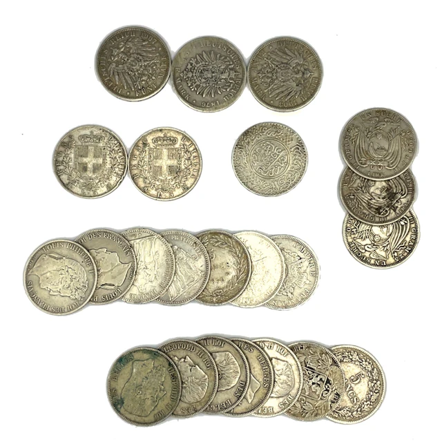 LOT of 23 silver 5F-denomination coins. - Lot 52