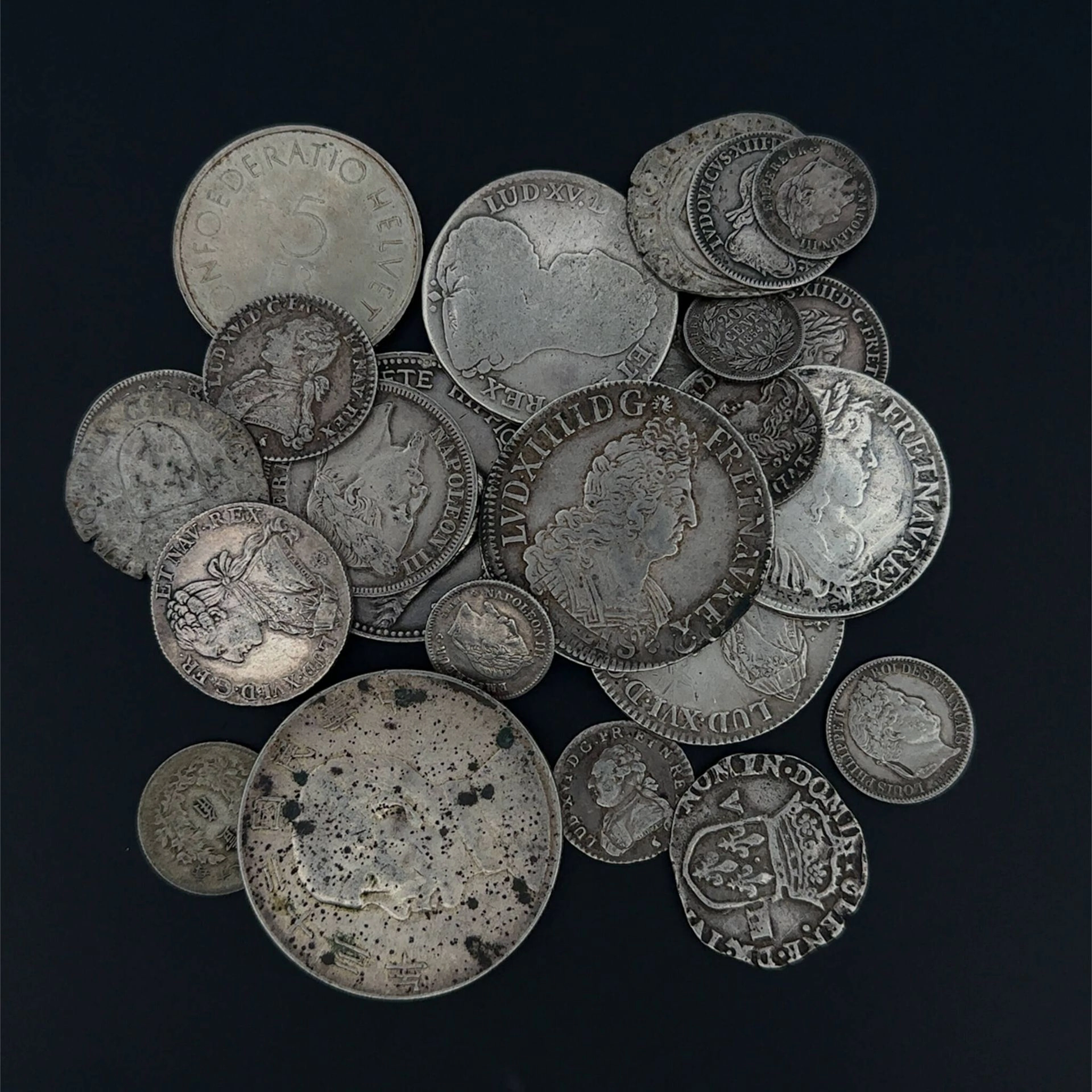 Lot of 23 French silver coins from Charles VI to Napoleon II - Lot 33