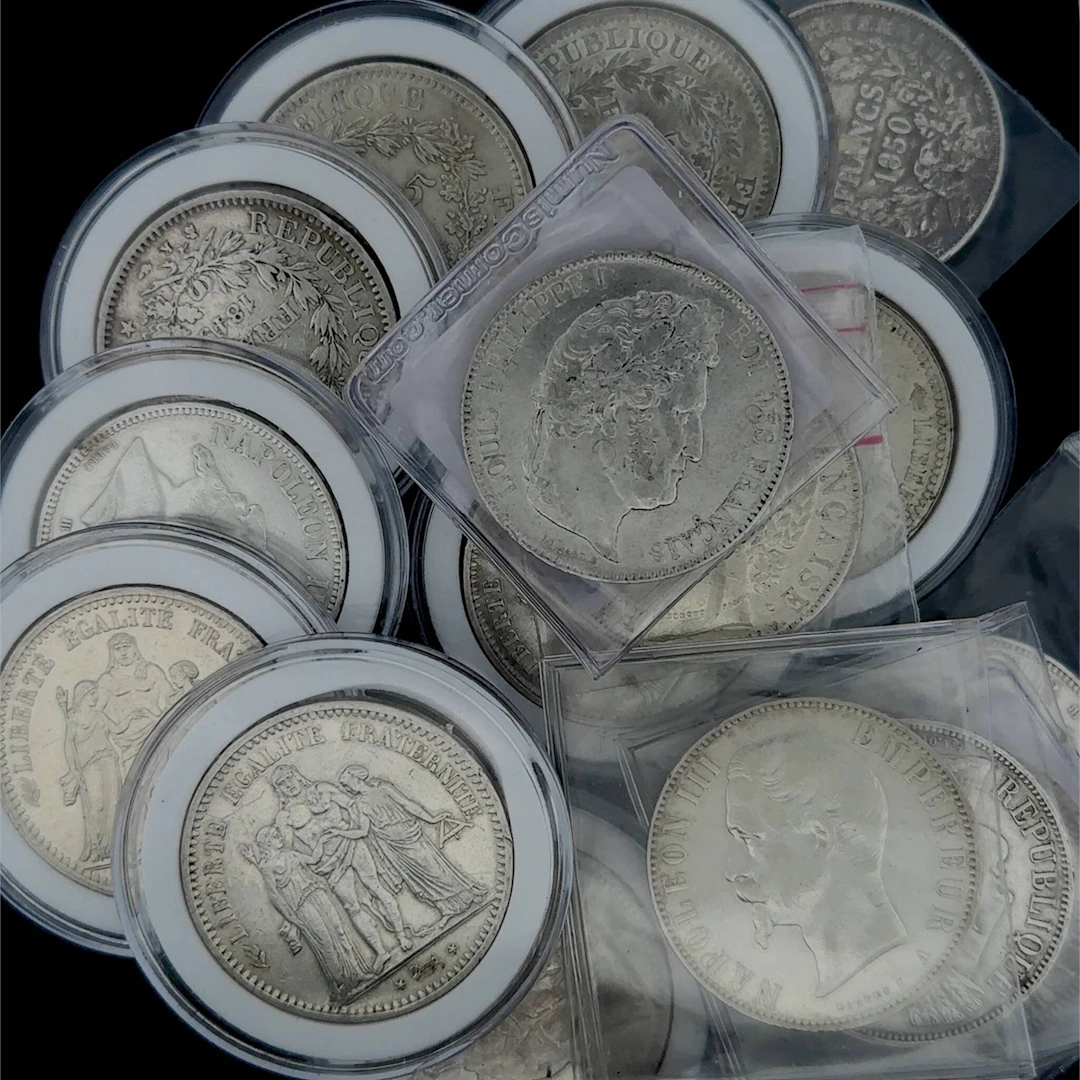 France - Set of 13 5-Franc silver coins featuring "Union and - Lot 149
