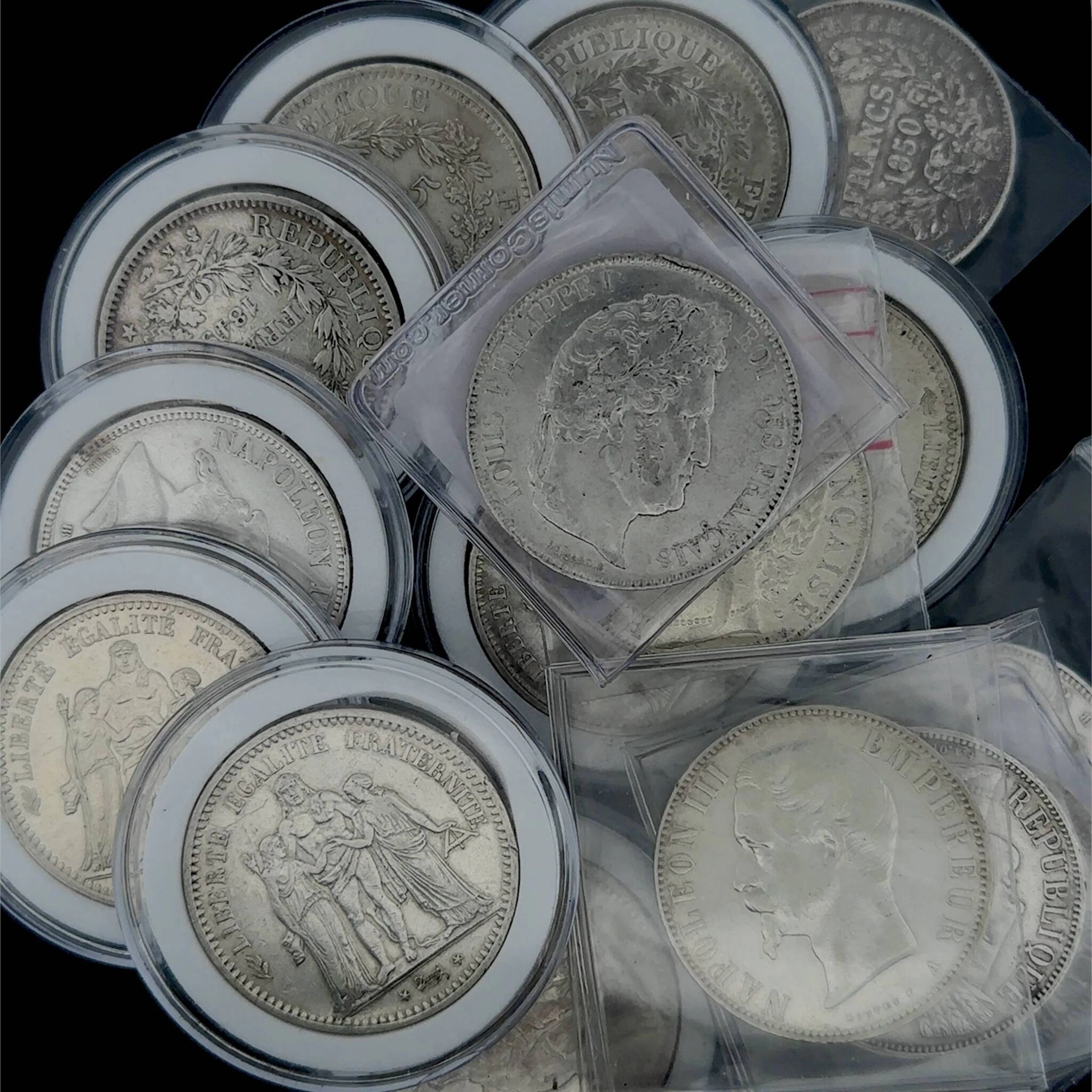 France - Set of 13 5-Franc silver coins featuring "Union and - Lot 149