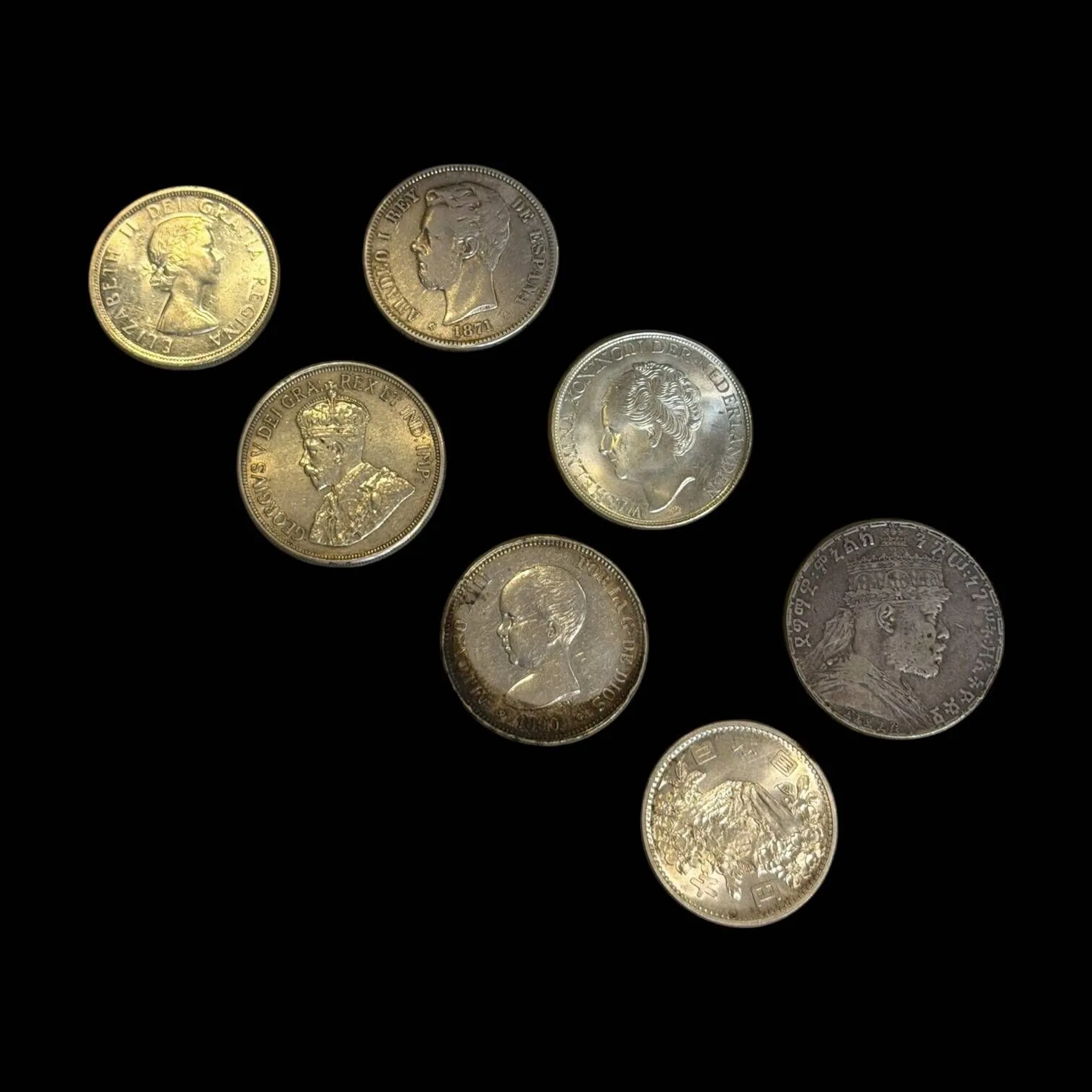 Lot of 7 silver coins: - Lot 144