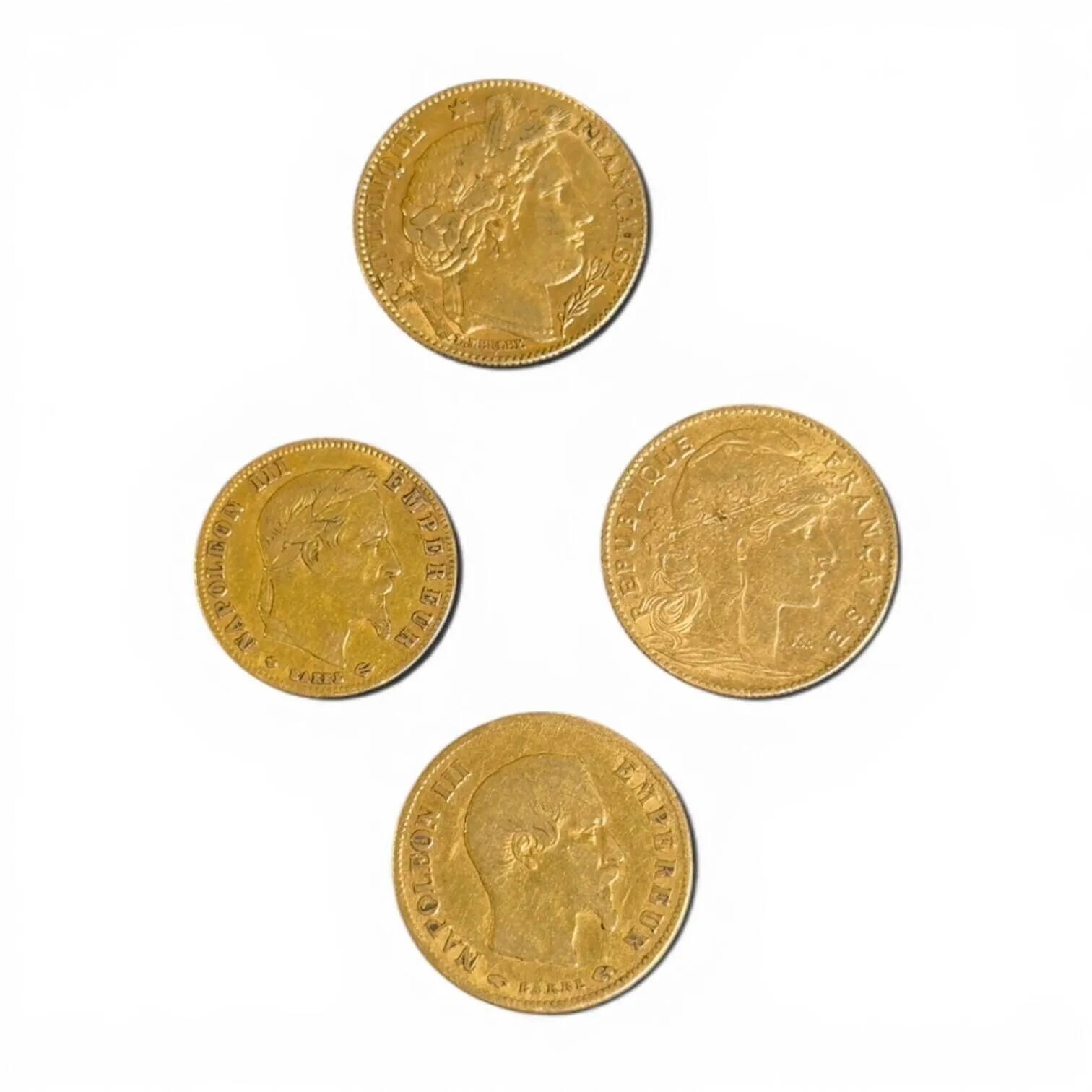 Lot of four gold coins (900) including: 10 Francs Napoléon t - Lot 3
