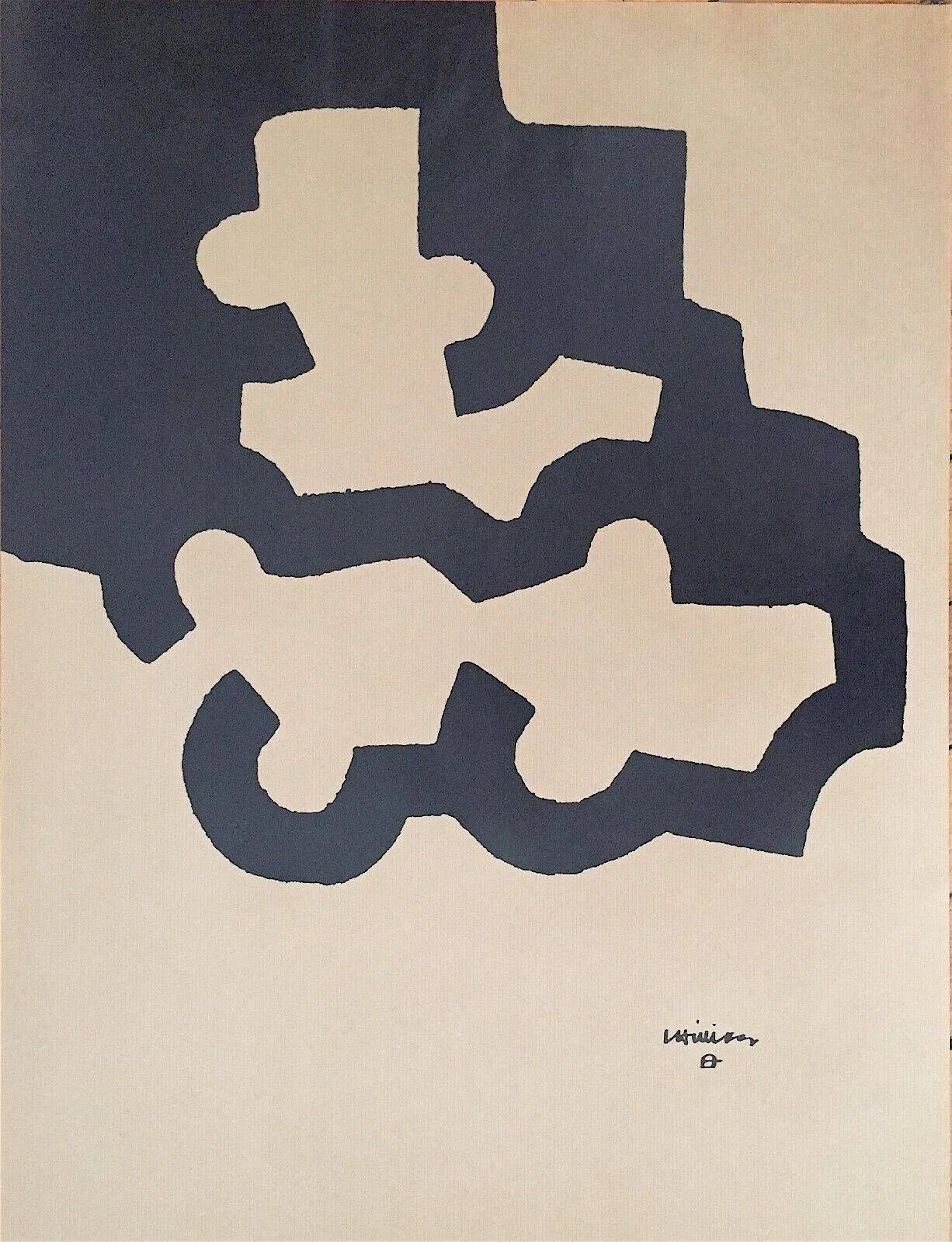 CHILLIDA Eduardo "Avant lettre" lithographic poster on kraft - Lot 54