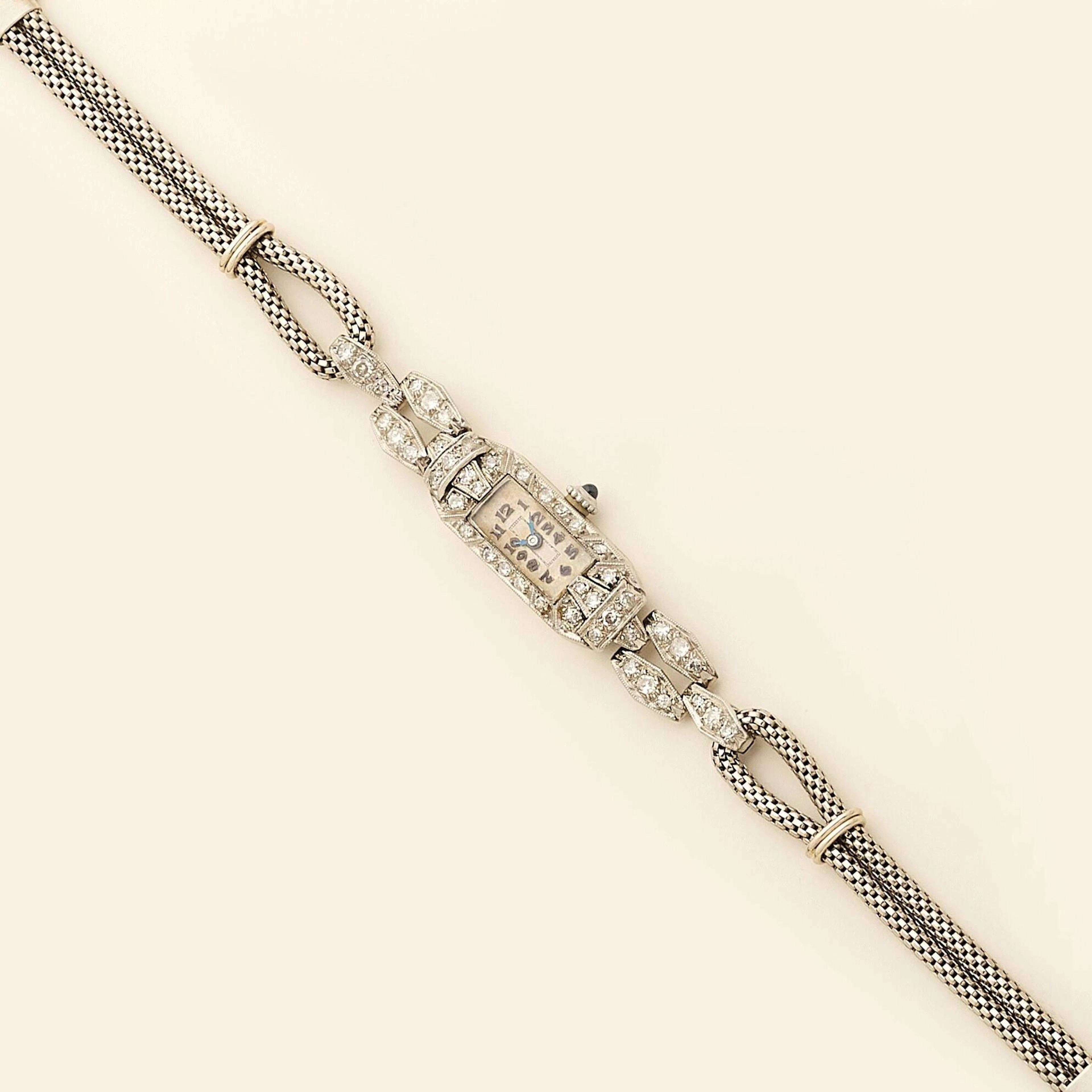 Women's wristwatch in 18k white gold (750e) and platinum, wi - Lot 181