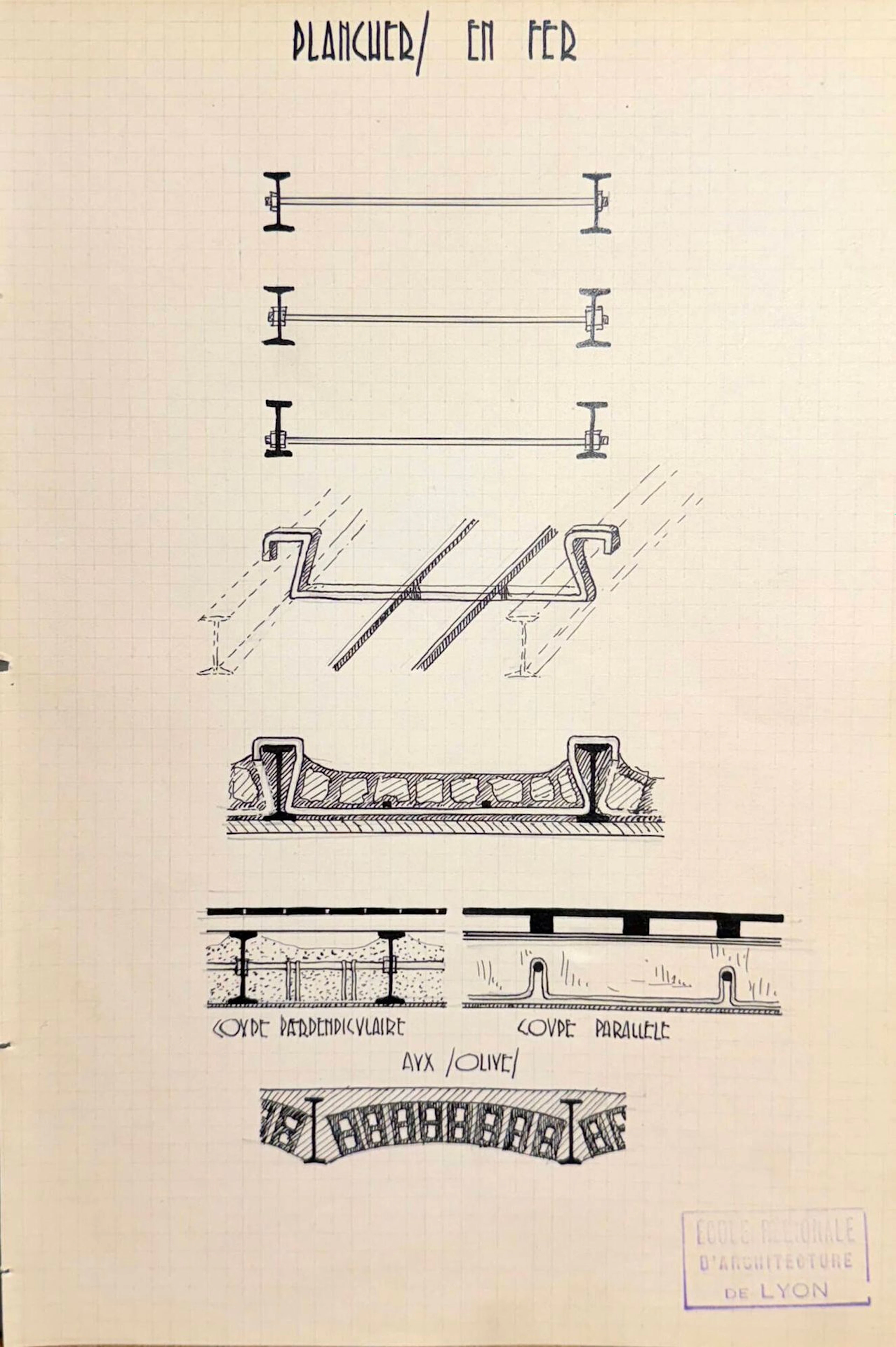 MODERN SCHOOL - Engineering Drawing - Architect [XX-XXI] - Lot 652