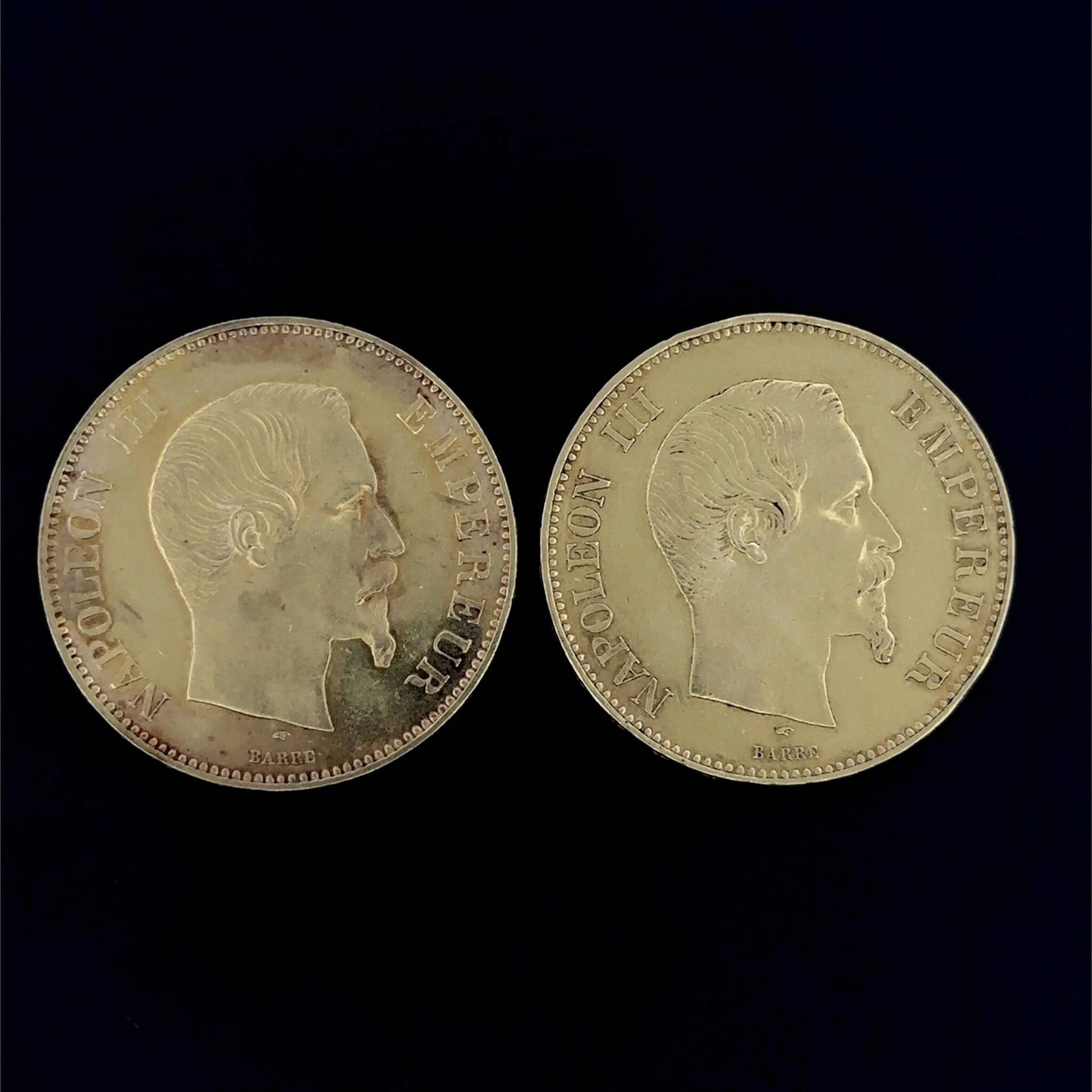 Napoleon III - Set of 2 100-franc gold coins, 1855 A - Lot 129