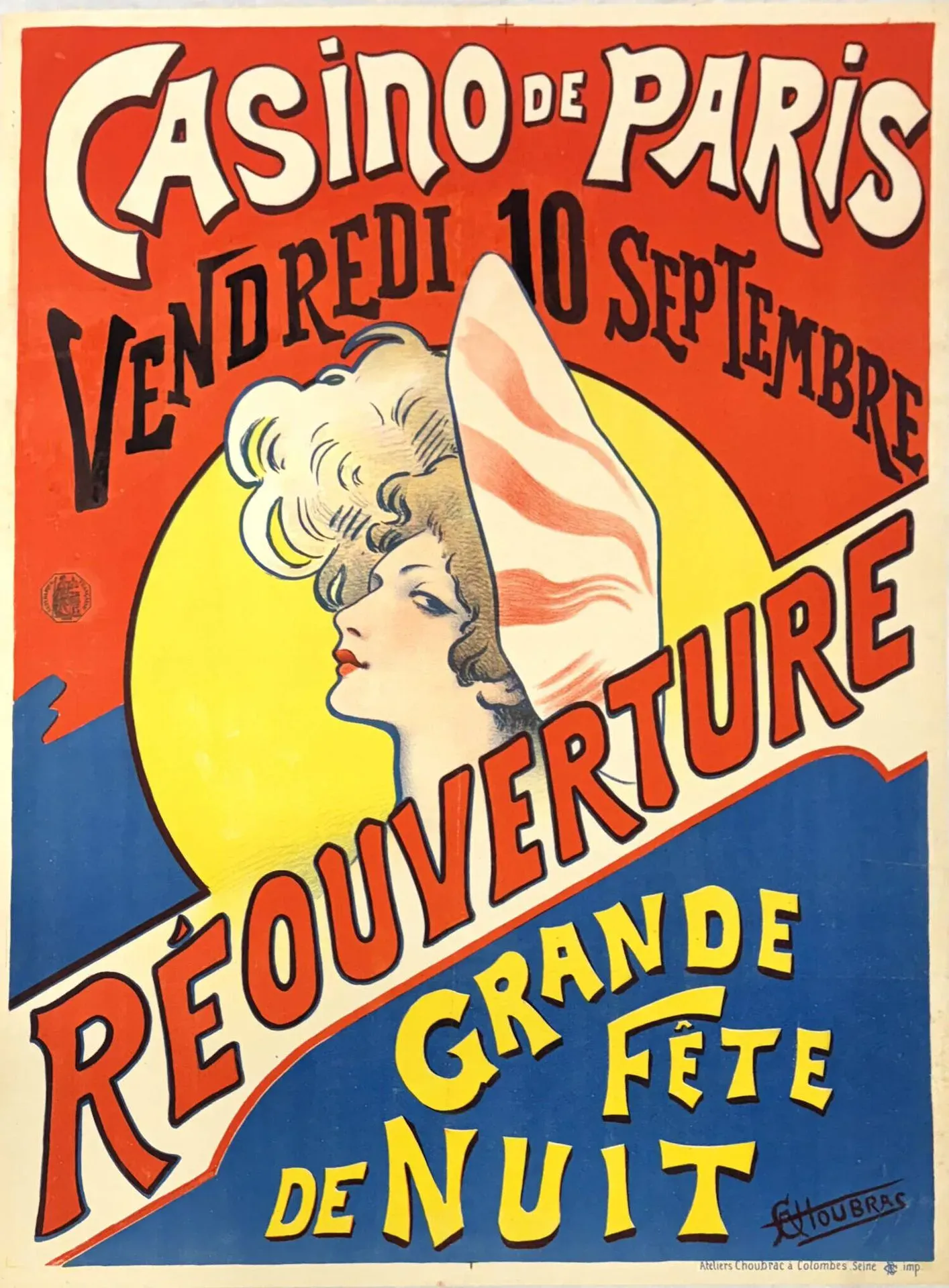 CHOUBRAC, Alfred. Casino de Paris. Friday, September 10. Reo - Lot 73