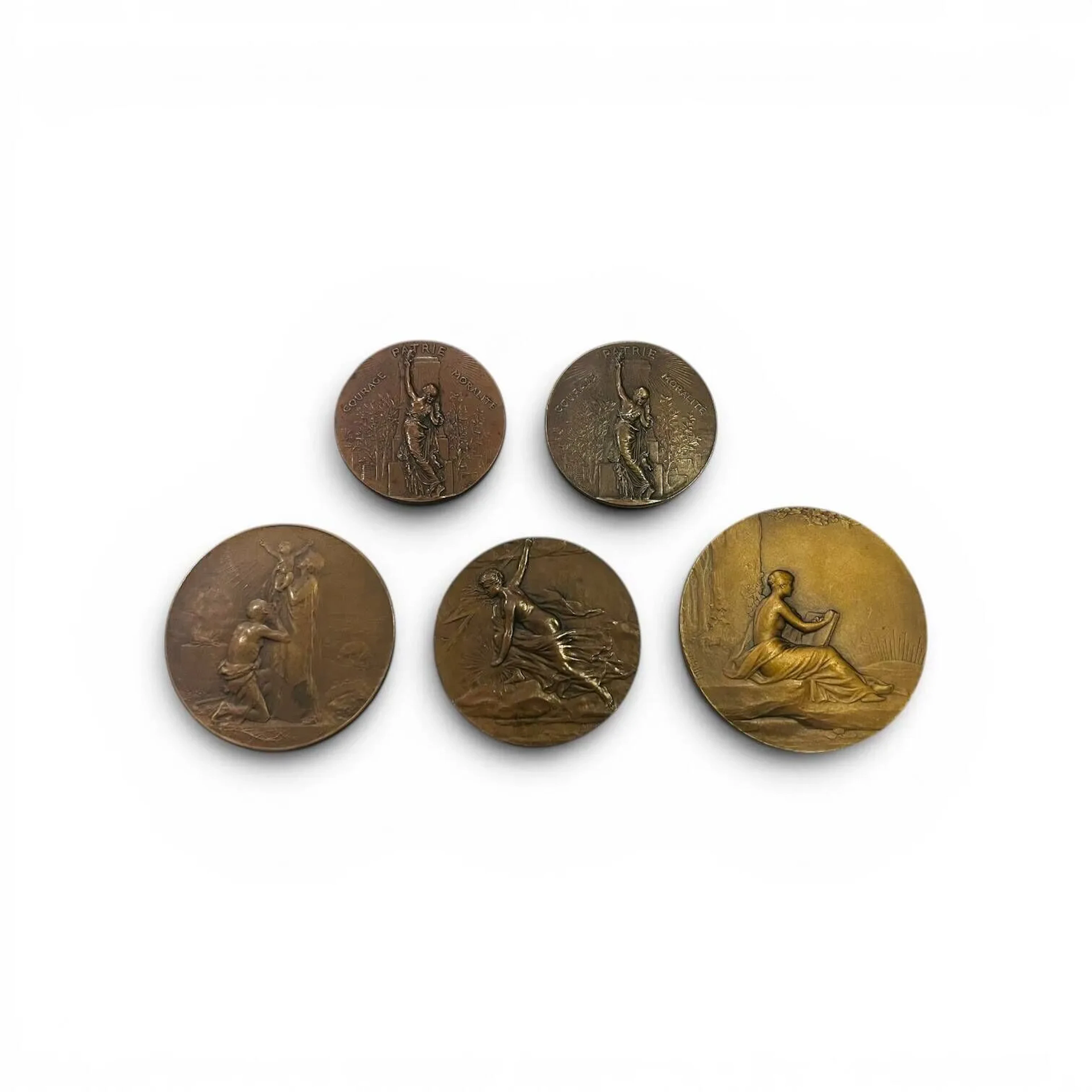 Set of bronze table medals: - Lot 69