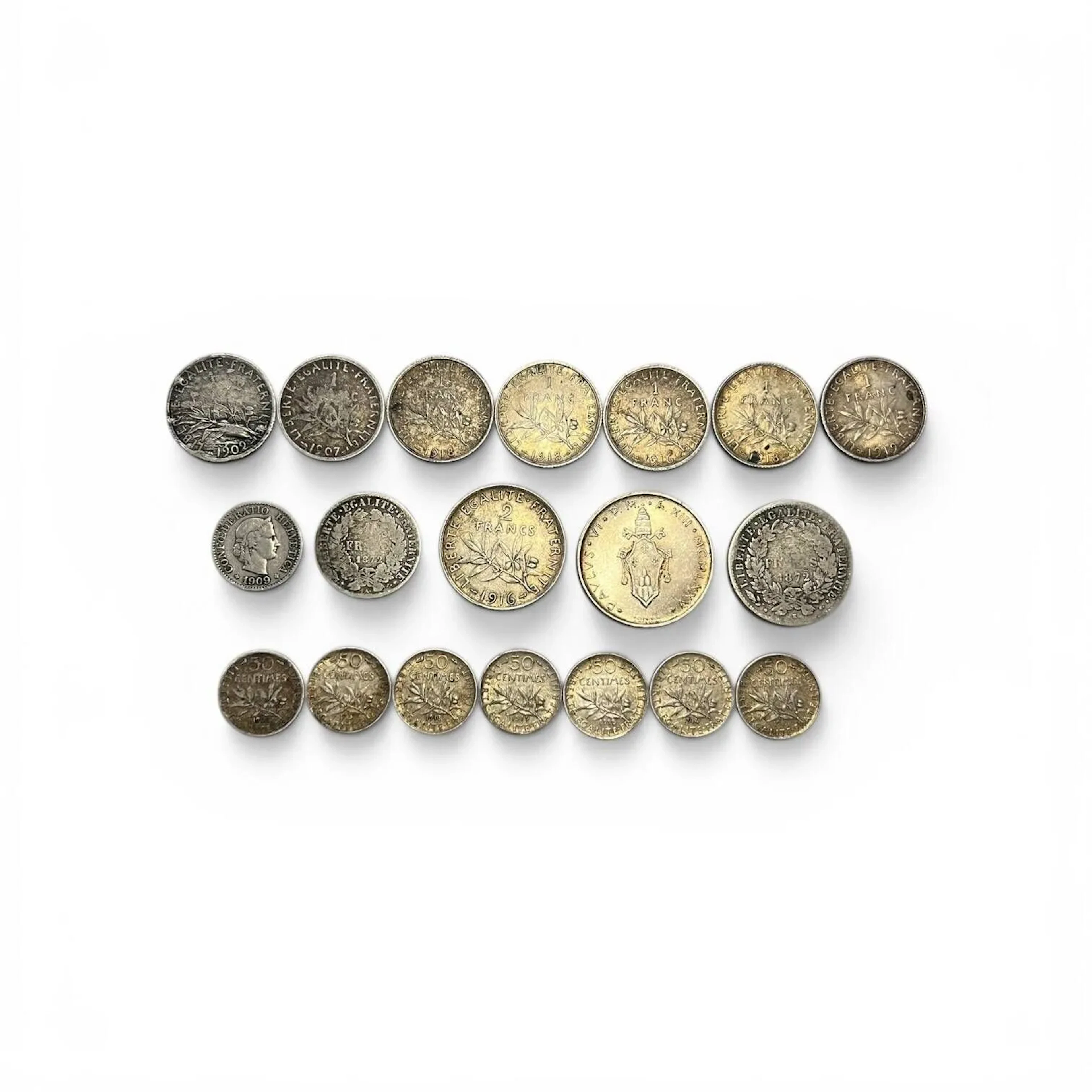 A lot of 17 silver coins France type Cérès and Semeuse, a Sw - Lot 61