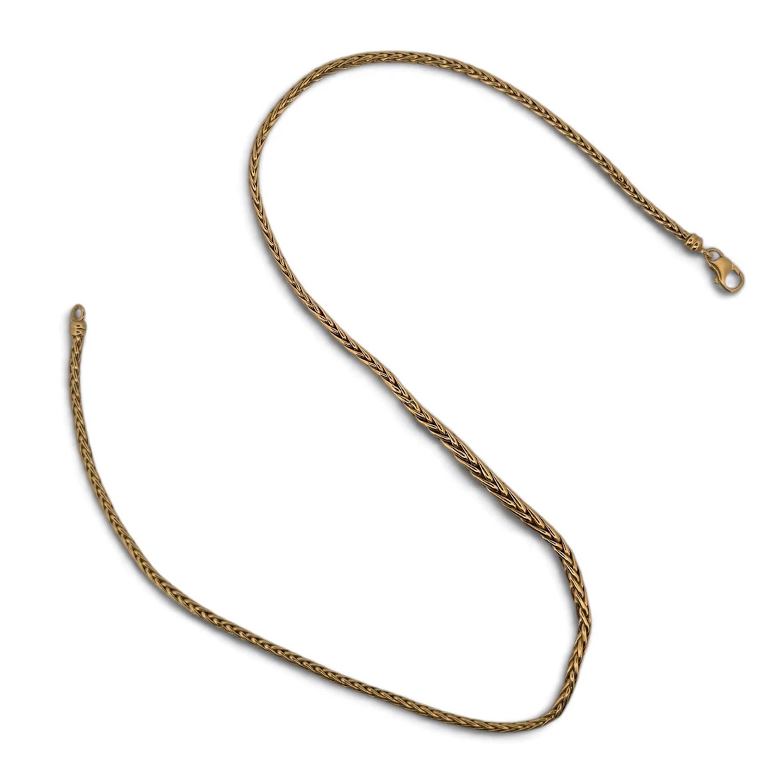 Yellow gold (750) chain with palm-leaf links that fall sligh - Lot 152