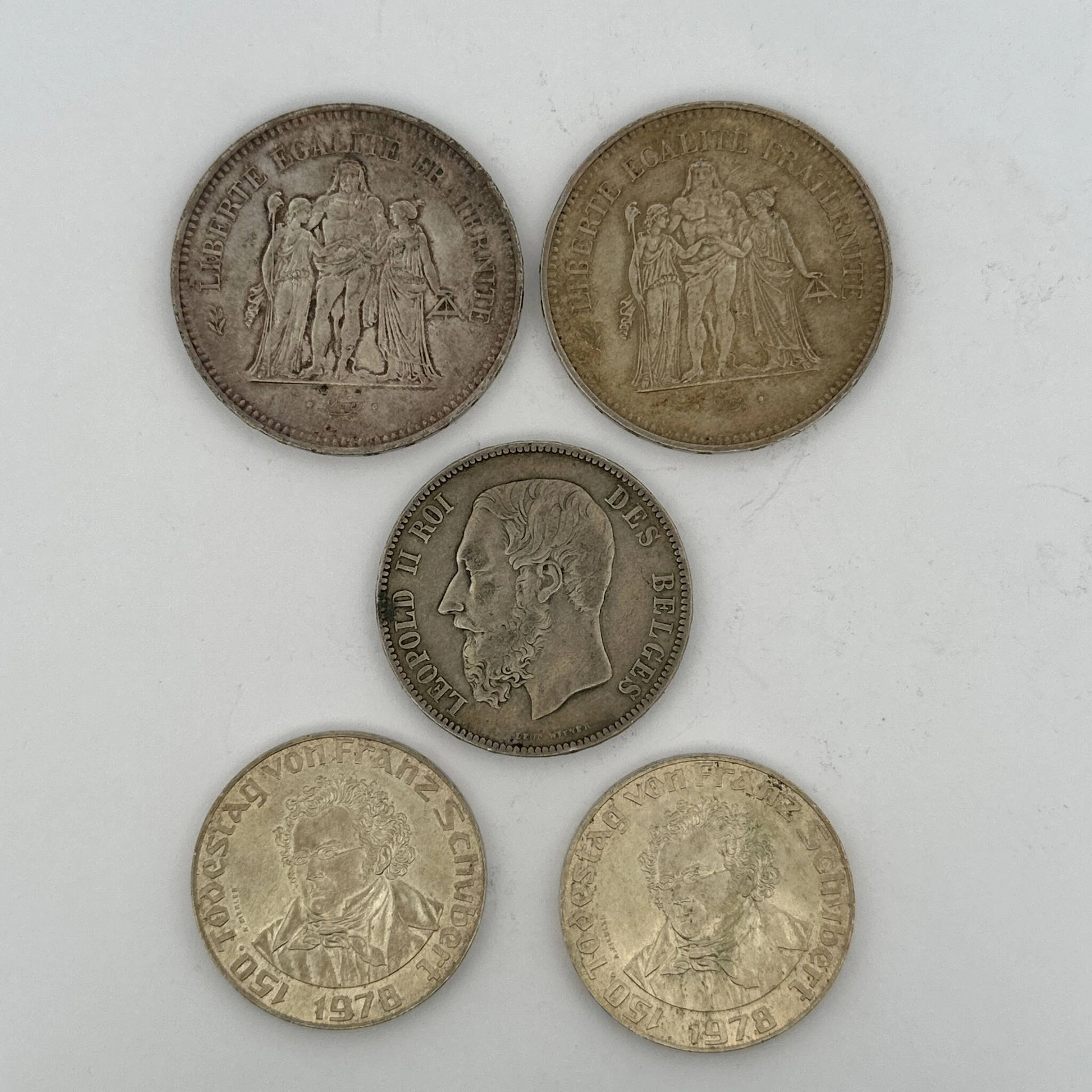 Set of 5 silver coins: - Lot 35