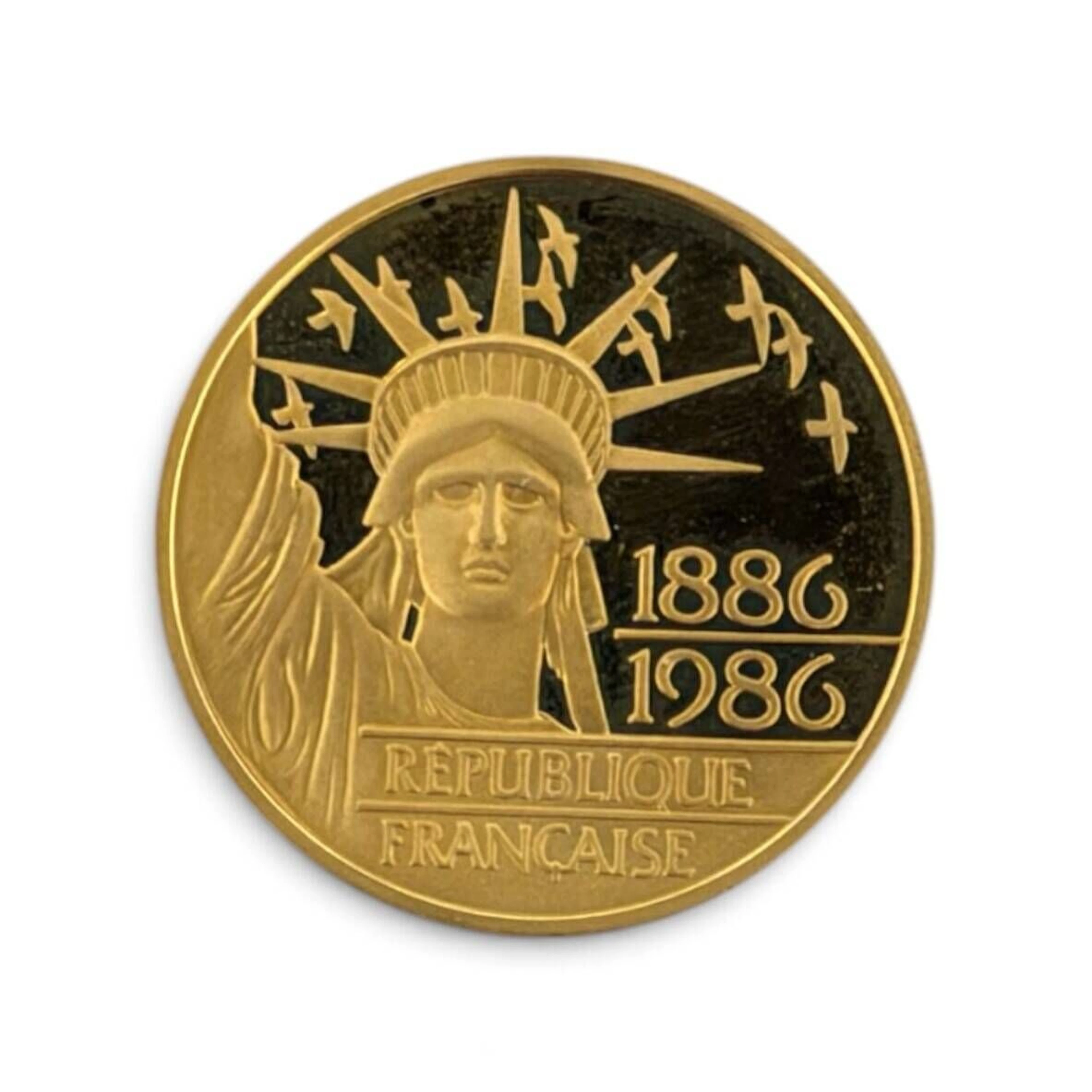 Fifth Republic, 1986 100-franc "Liberty" coin struck in gold - Lot 79