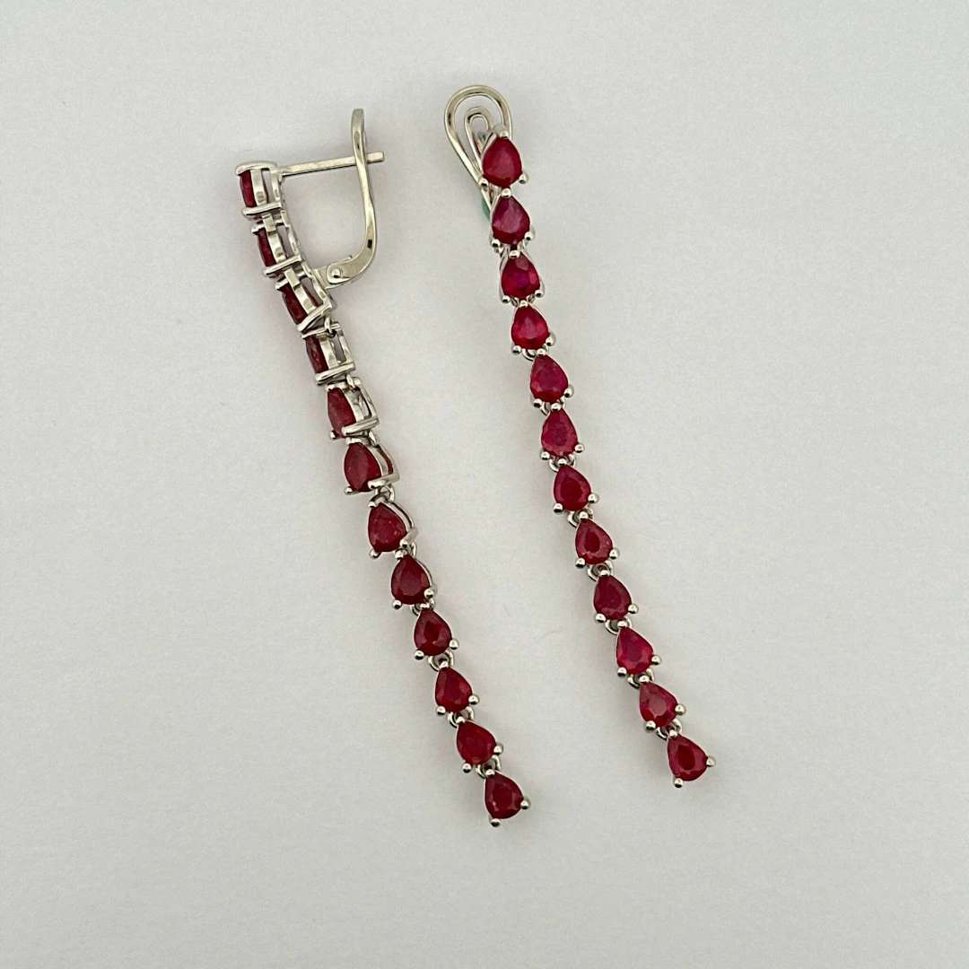 Pair of "Line" earrings in sterling silver (925) set with a - Lot 349