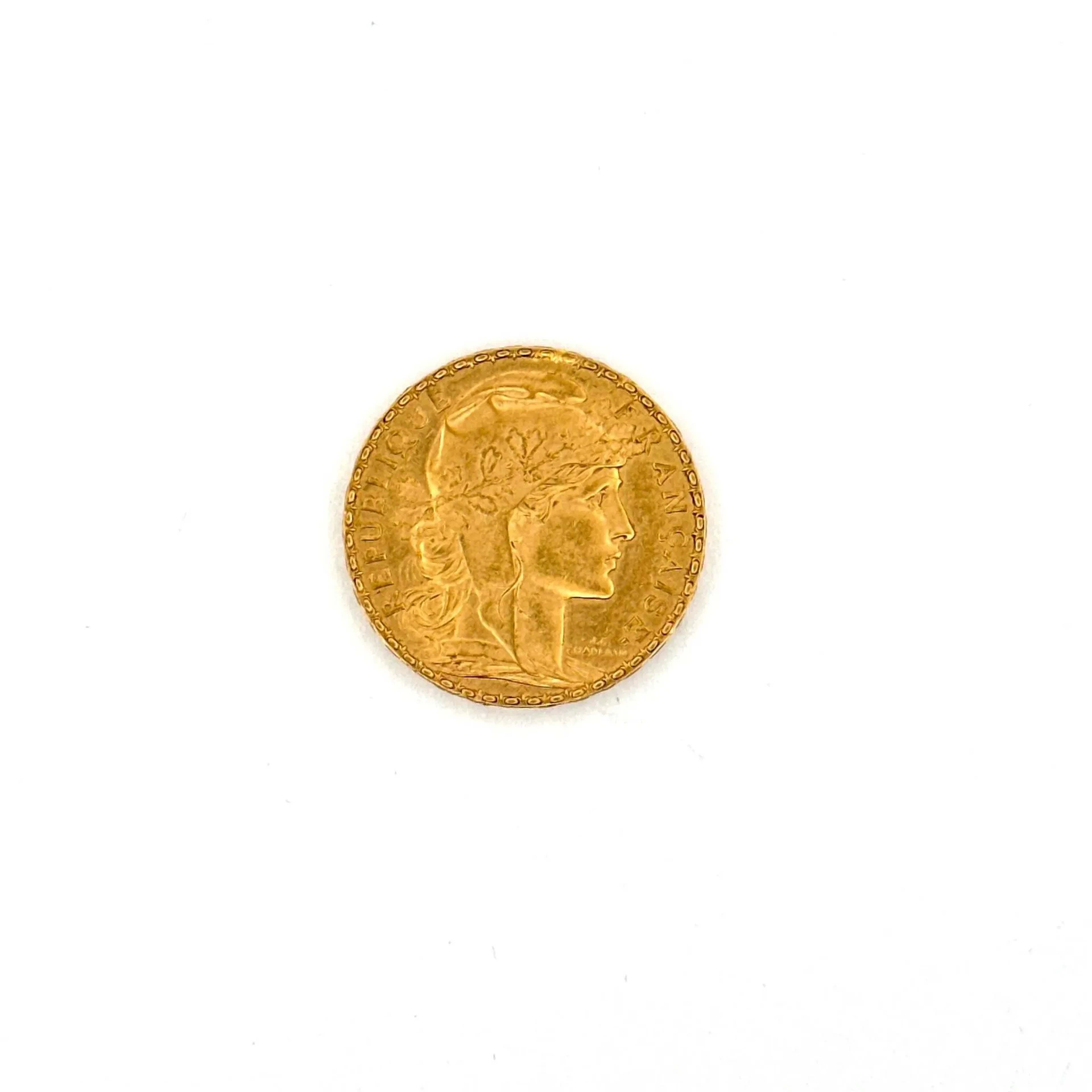 1908 20-franc gold "Rooster" coin. - Lot 171