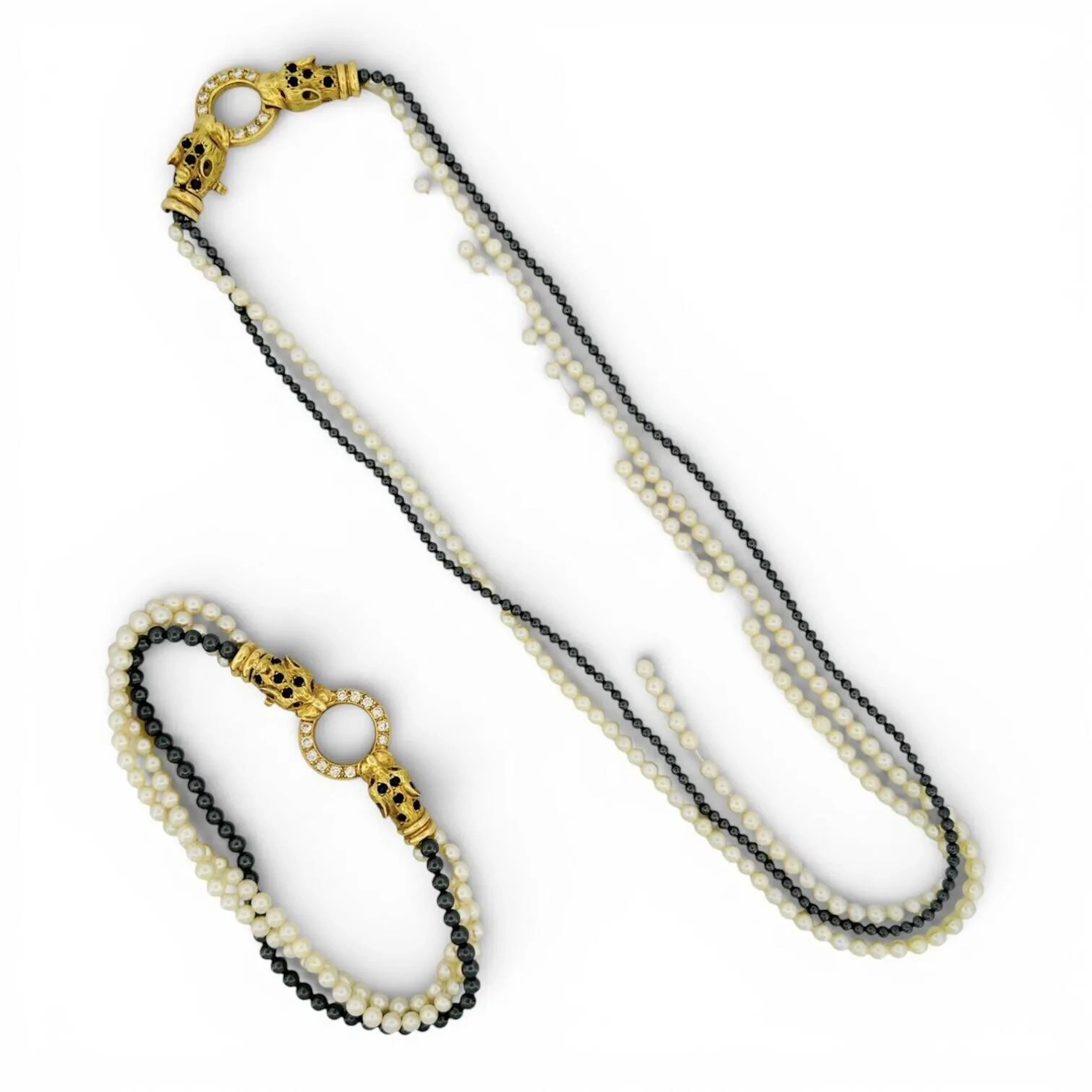 Half-set consisting of a necklace and bracelet with two rows - Lot 271