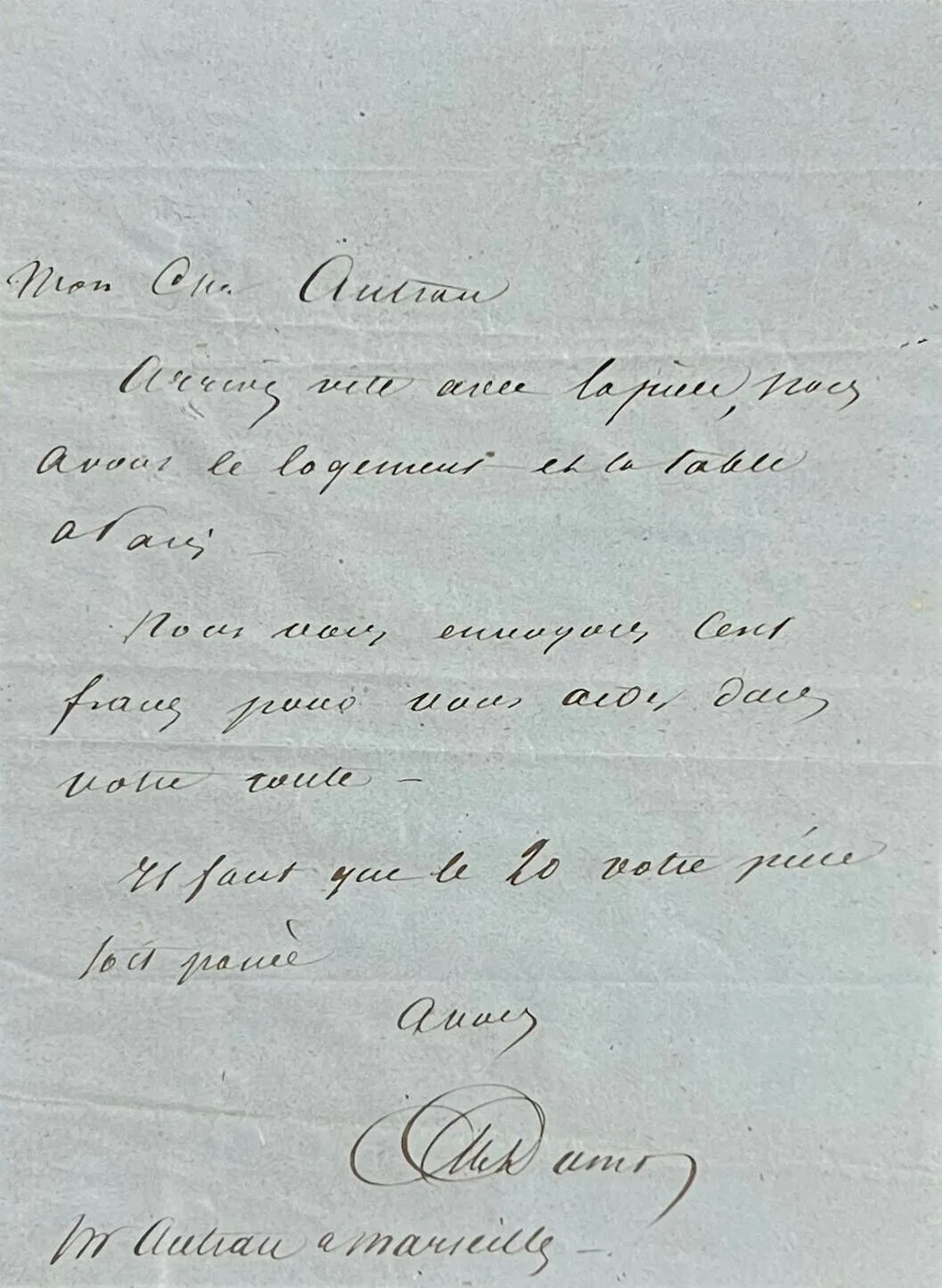 Alexandre Dumas (1802 - 1870). Autograph manuscript, - Lot 39