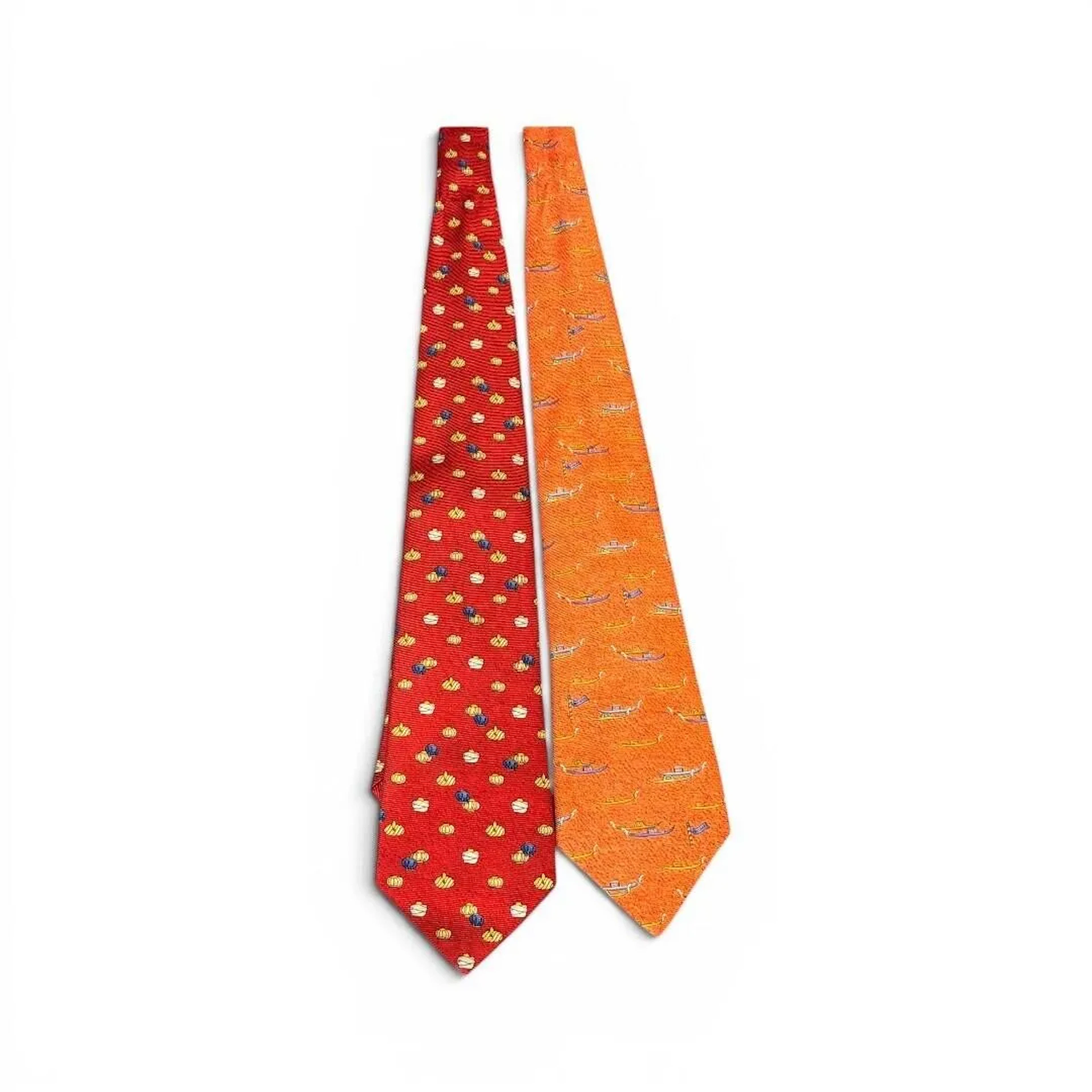 Set of two BULGARI ties in woven silk Good condition - Lot 289
