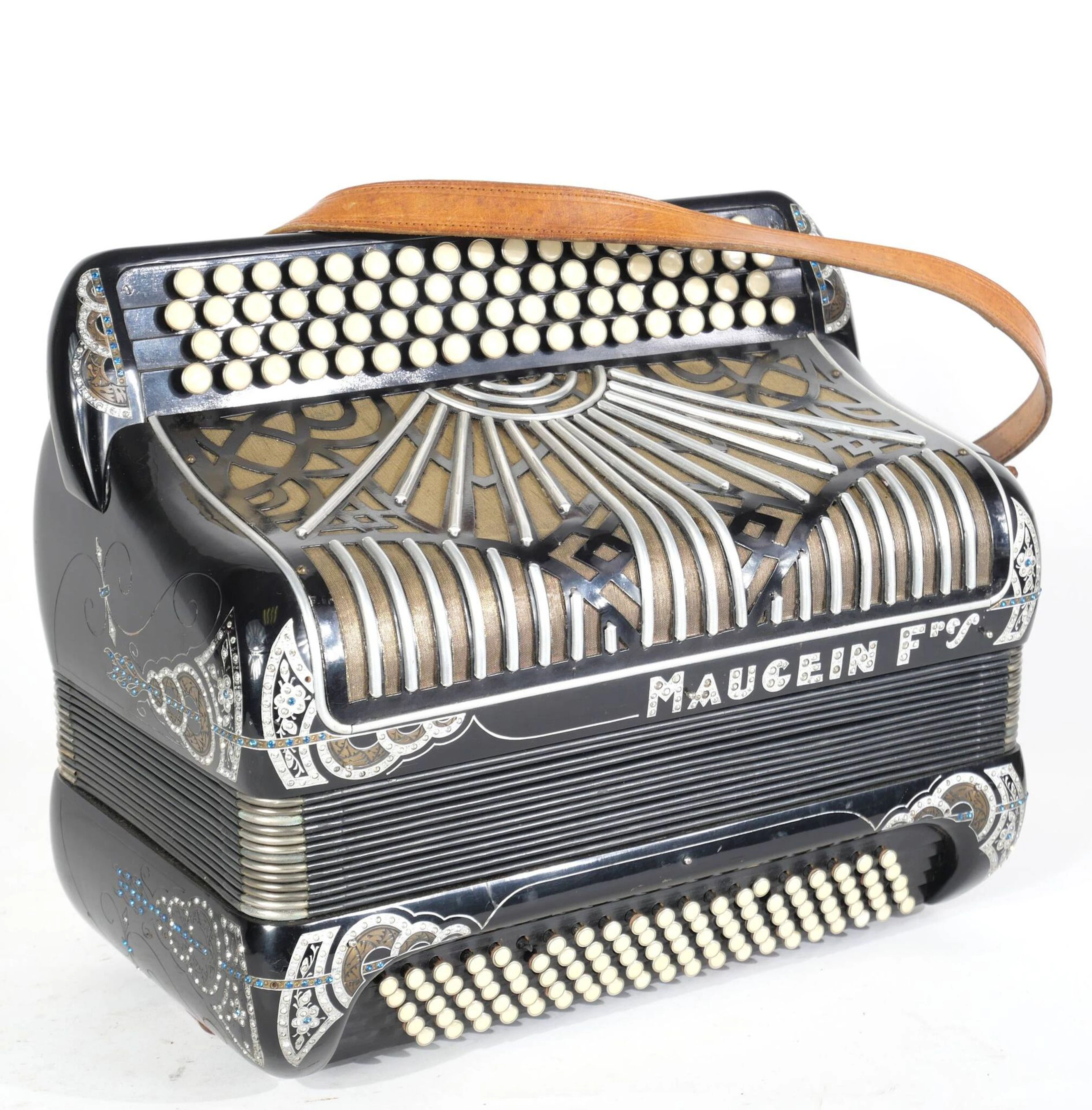 MAUGEIN FRERES accordion with floral rhinestone decoration - Lot 338