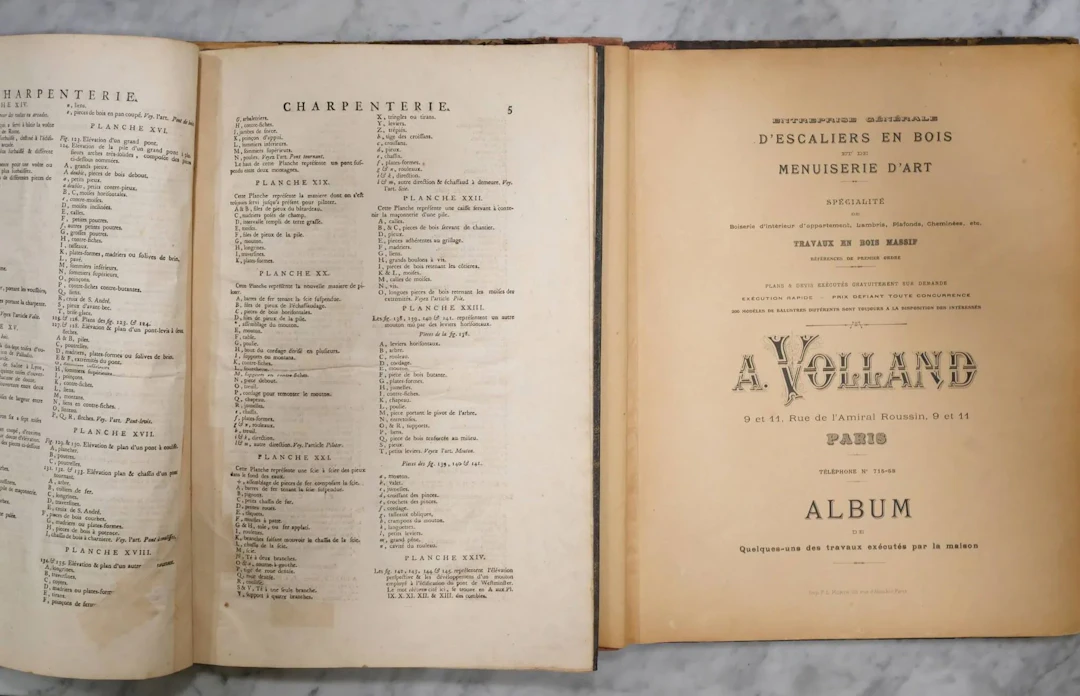 [CARPENTRY]. Collection of carpentry plates excerpted from t - Lot 510