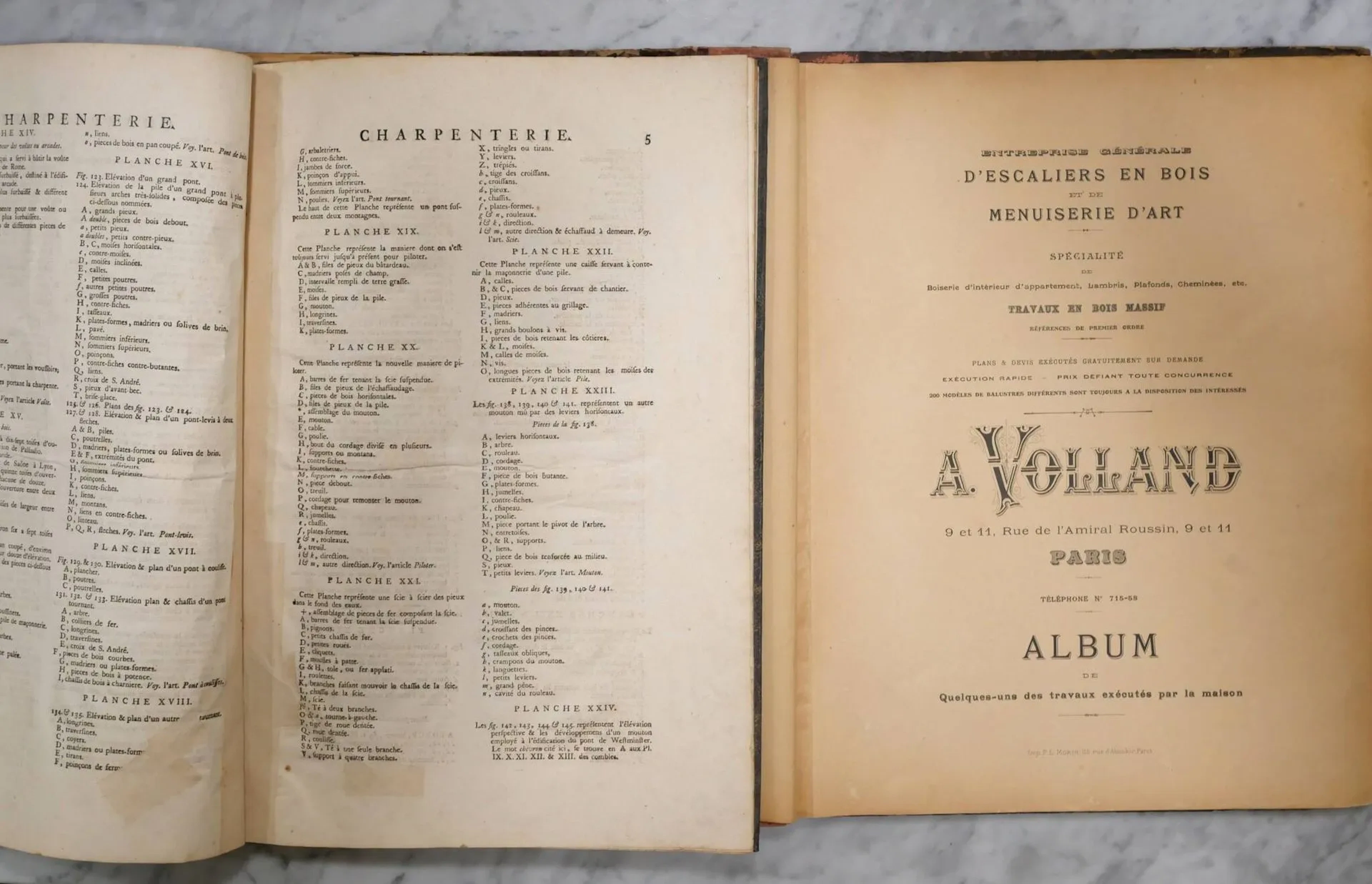[CARPENTRY]. Collection of carpentry plates excerpted from t - Lot 510