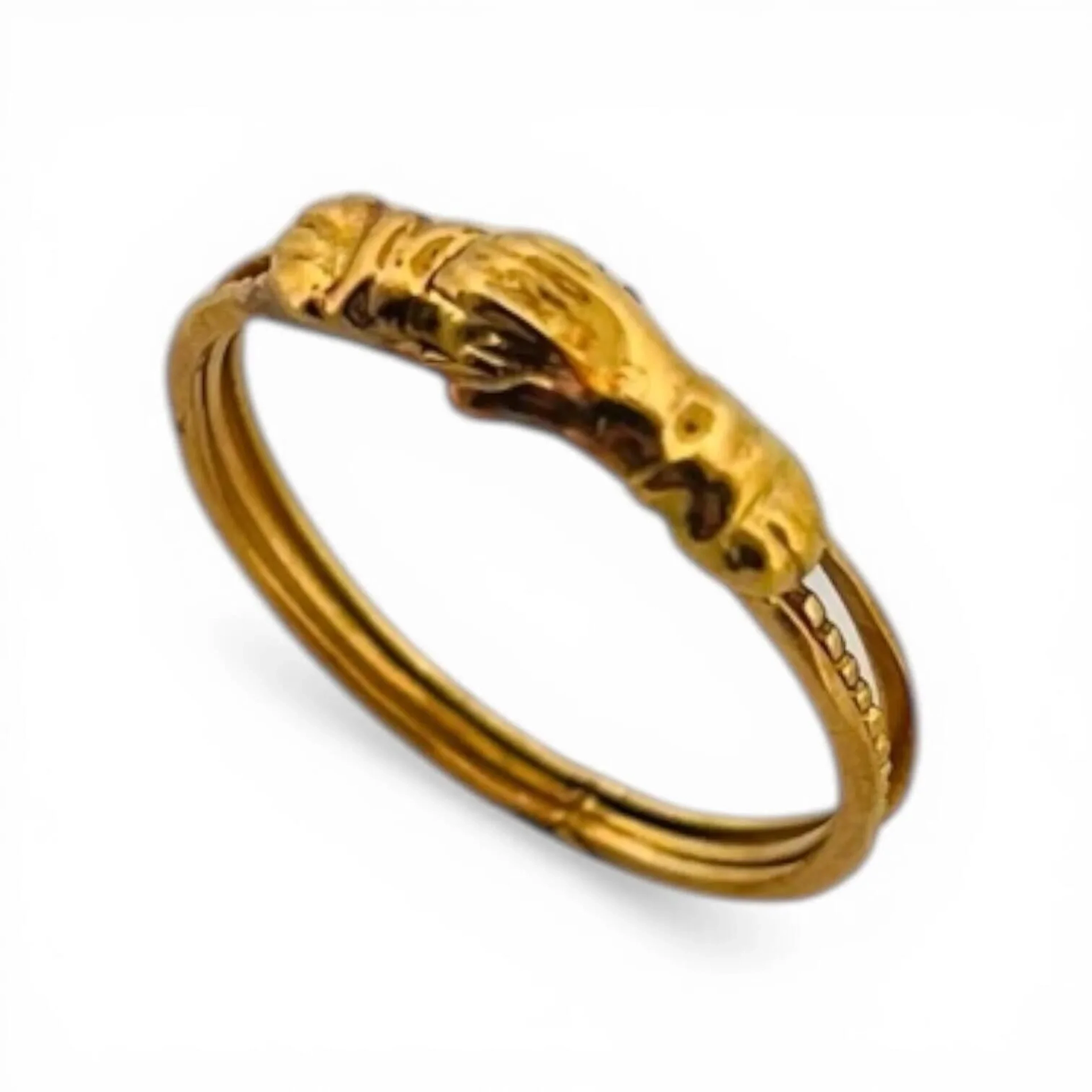 A yellow gold (750) "Ring of Faith" featuring three bands de - Lot 171