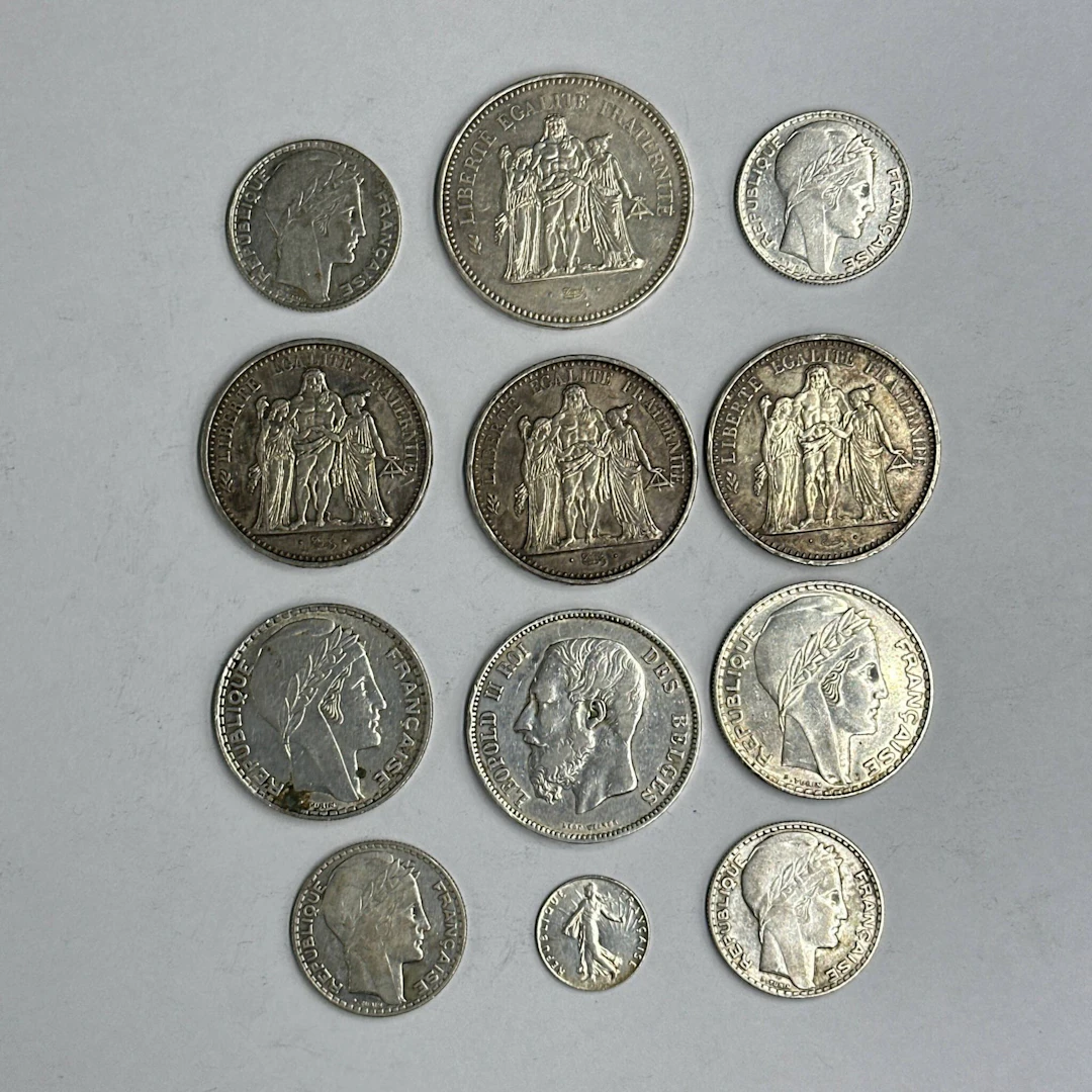 Set of 12 silver coins: - Lot 76
