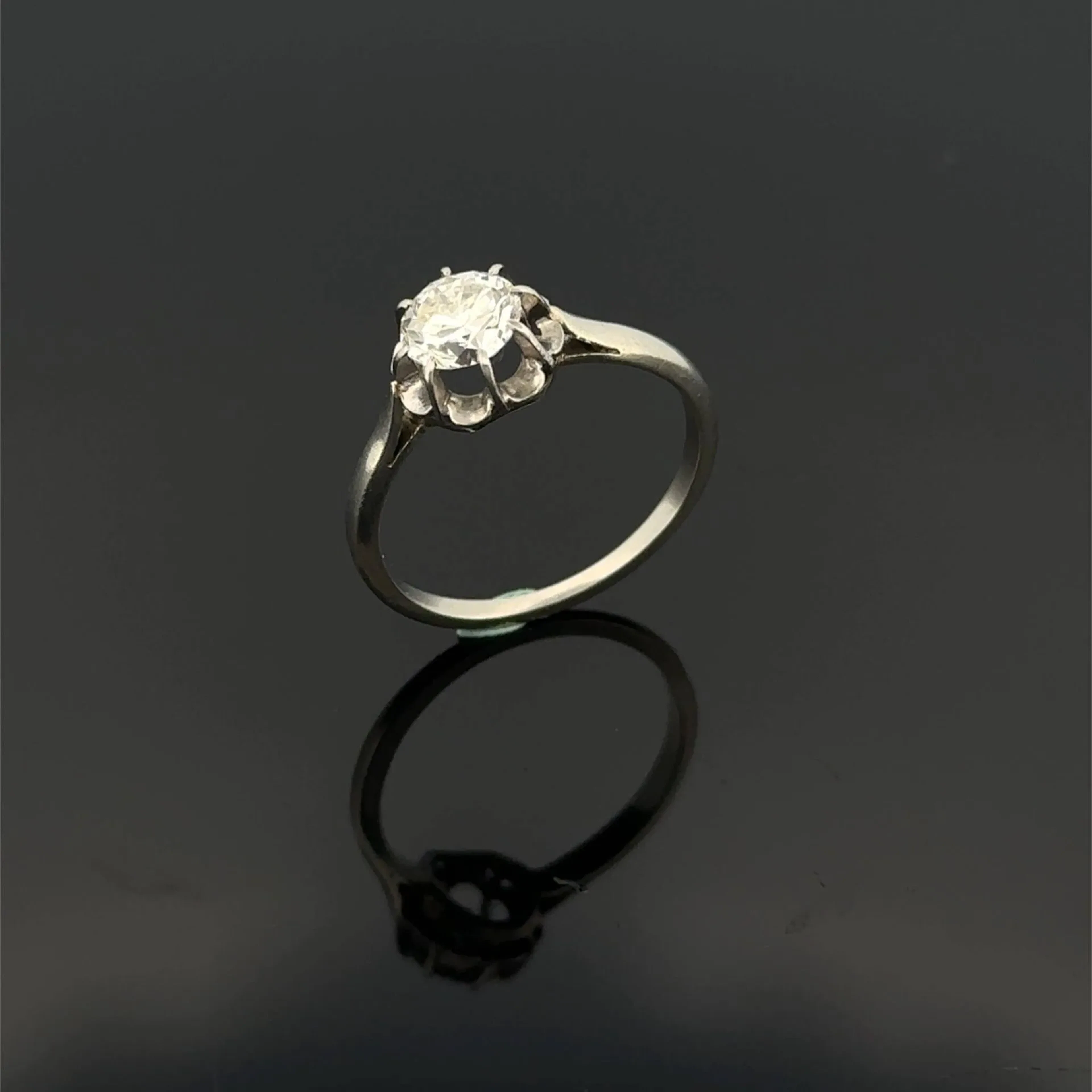 "Solitary" ring in white gold (750) and platinum (950), set - Lot 267