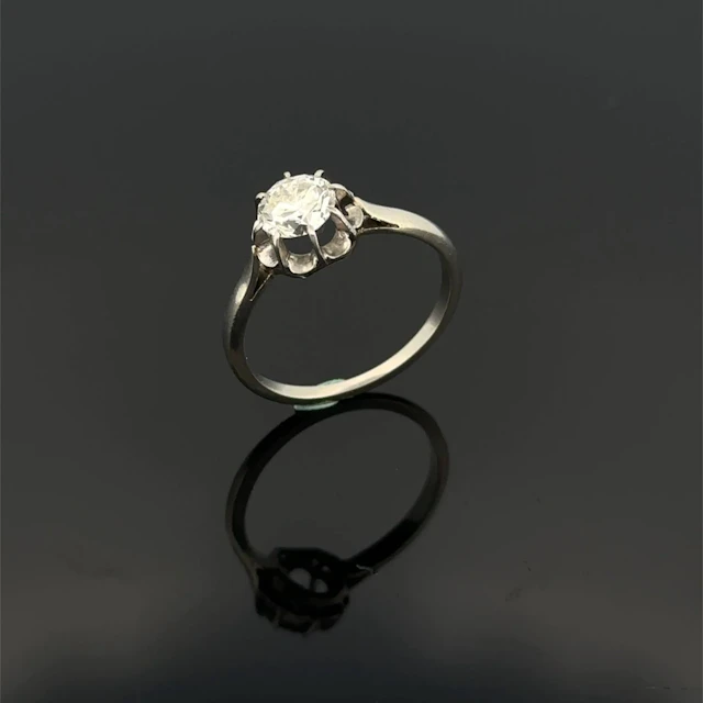 "Solitary" ring in white gold (750) and platinum (950), set - Lot 267