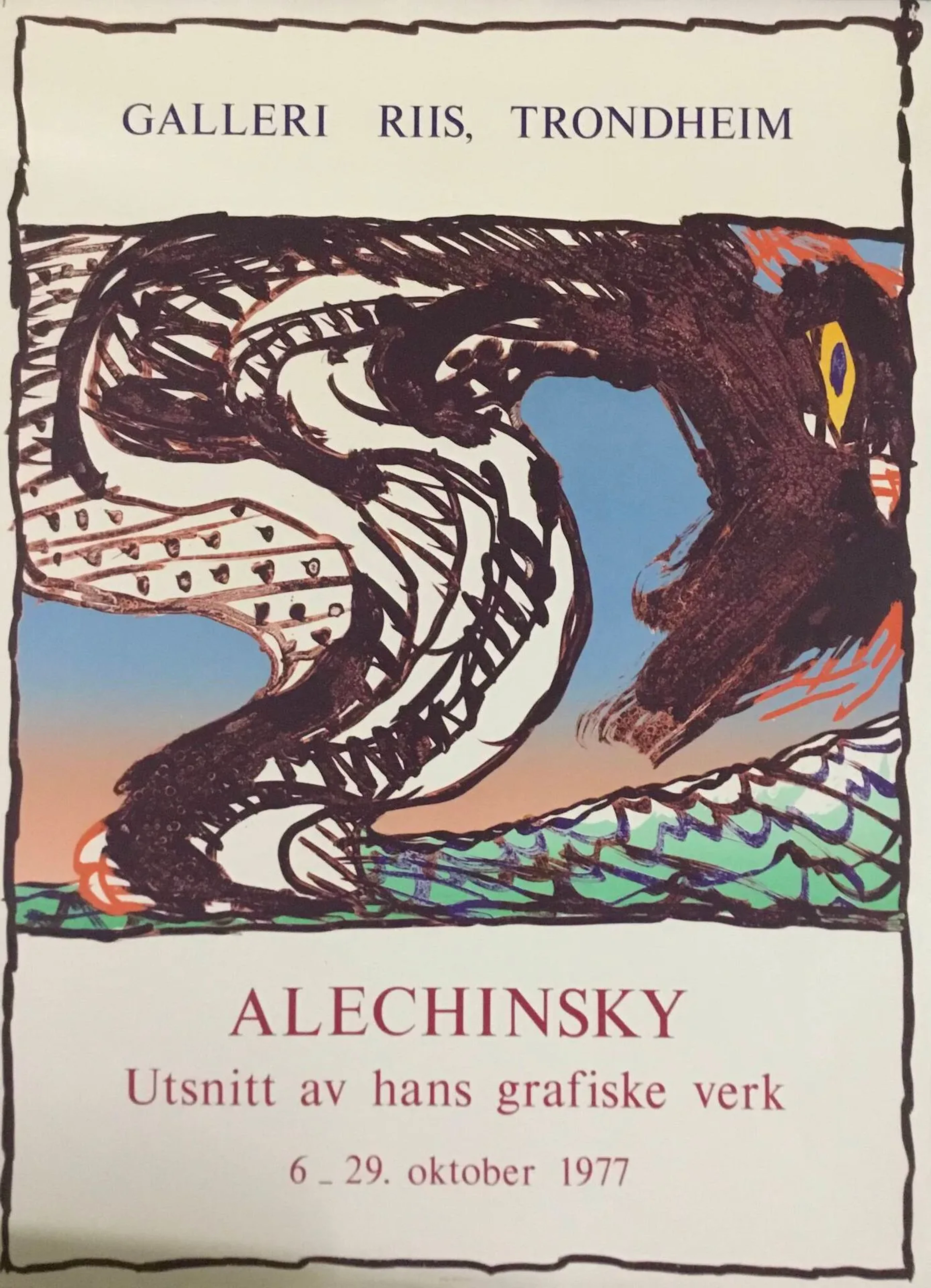 ALECHINSKY Pierre Original 1977 Trondheim poster. Format 85 - Lot 572
