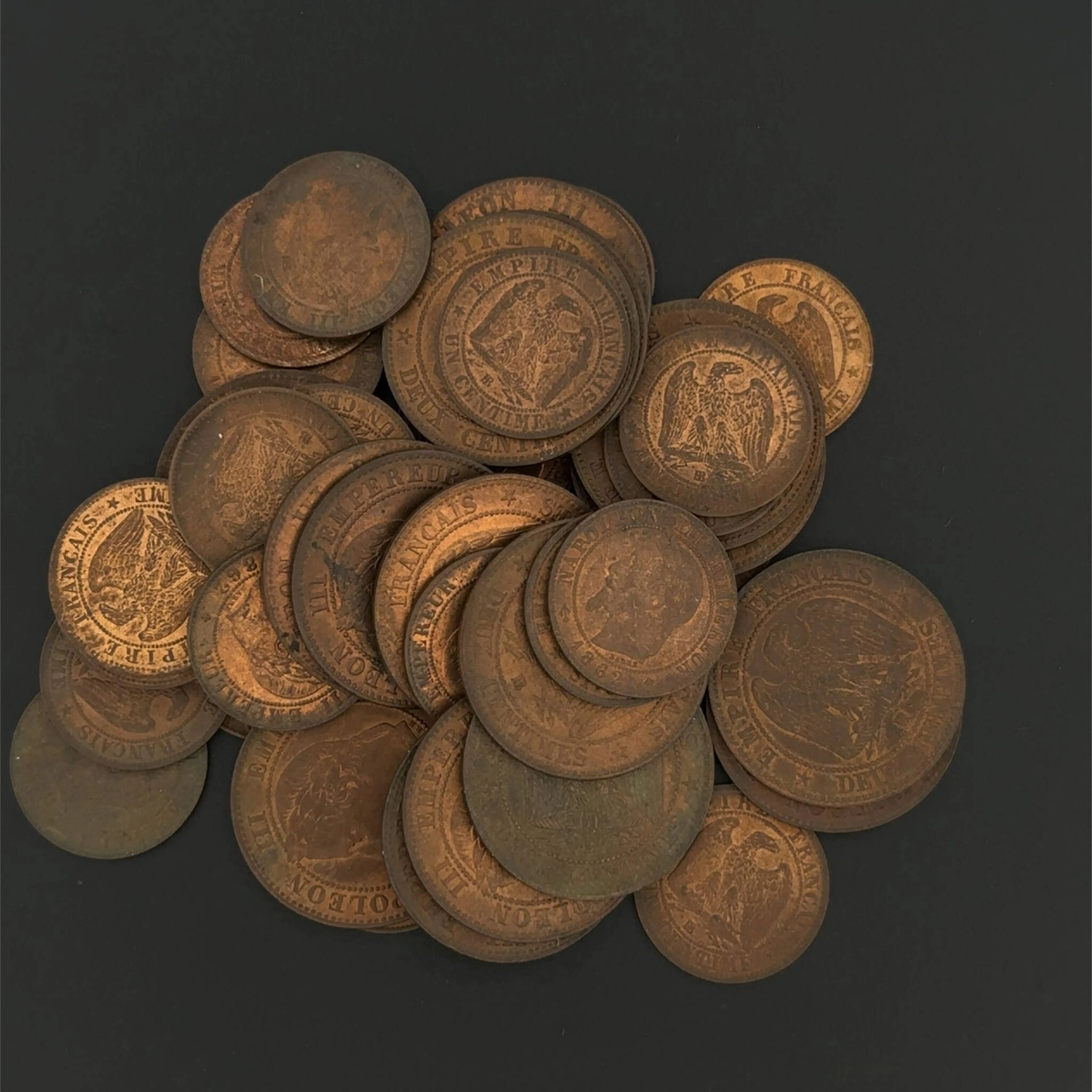 Napoleon III – Set of 46 1- and 2-centime coins - Lot 56