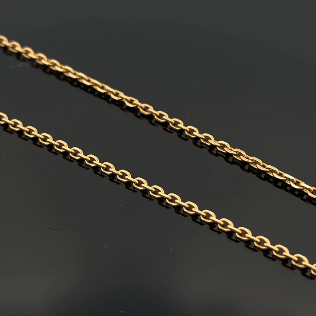 Yellow gold (750) chain with oval links. - Lot 202