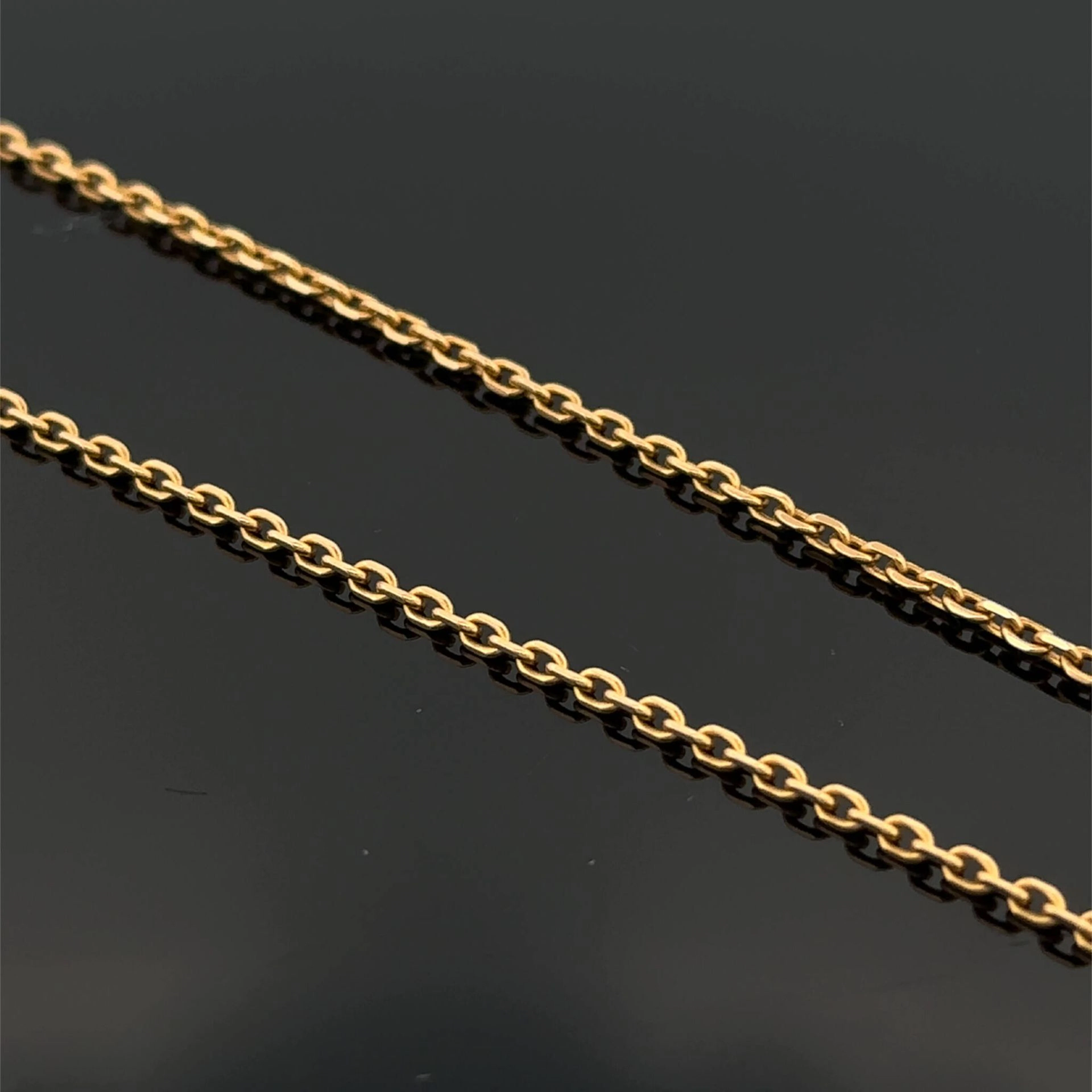 Yellow gold (750) chain with oval links. - Lot 202