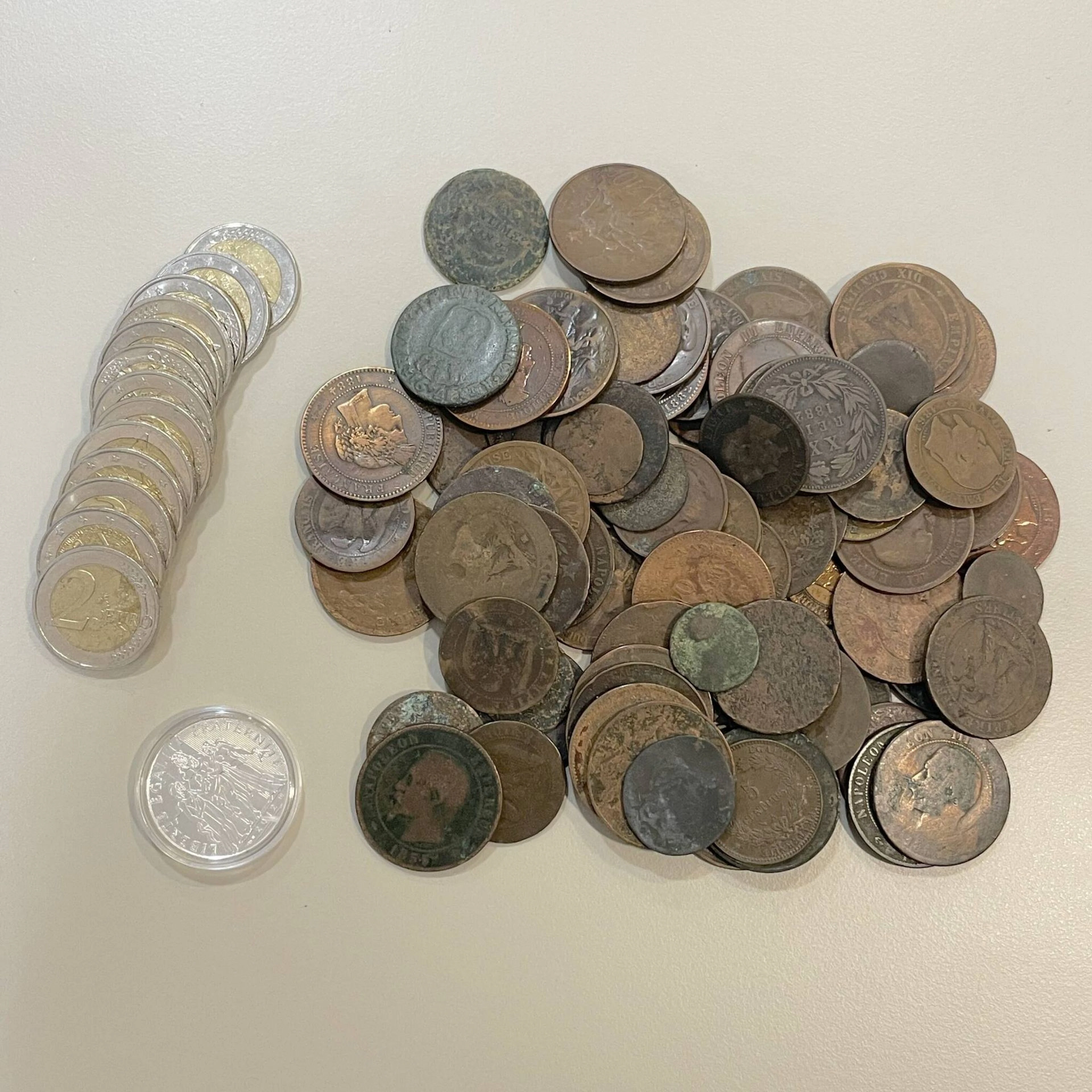 Set of 50 copper coins, mostly French and from the 19th cent - Lot 87