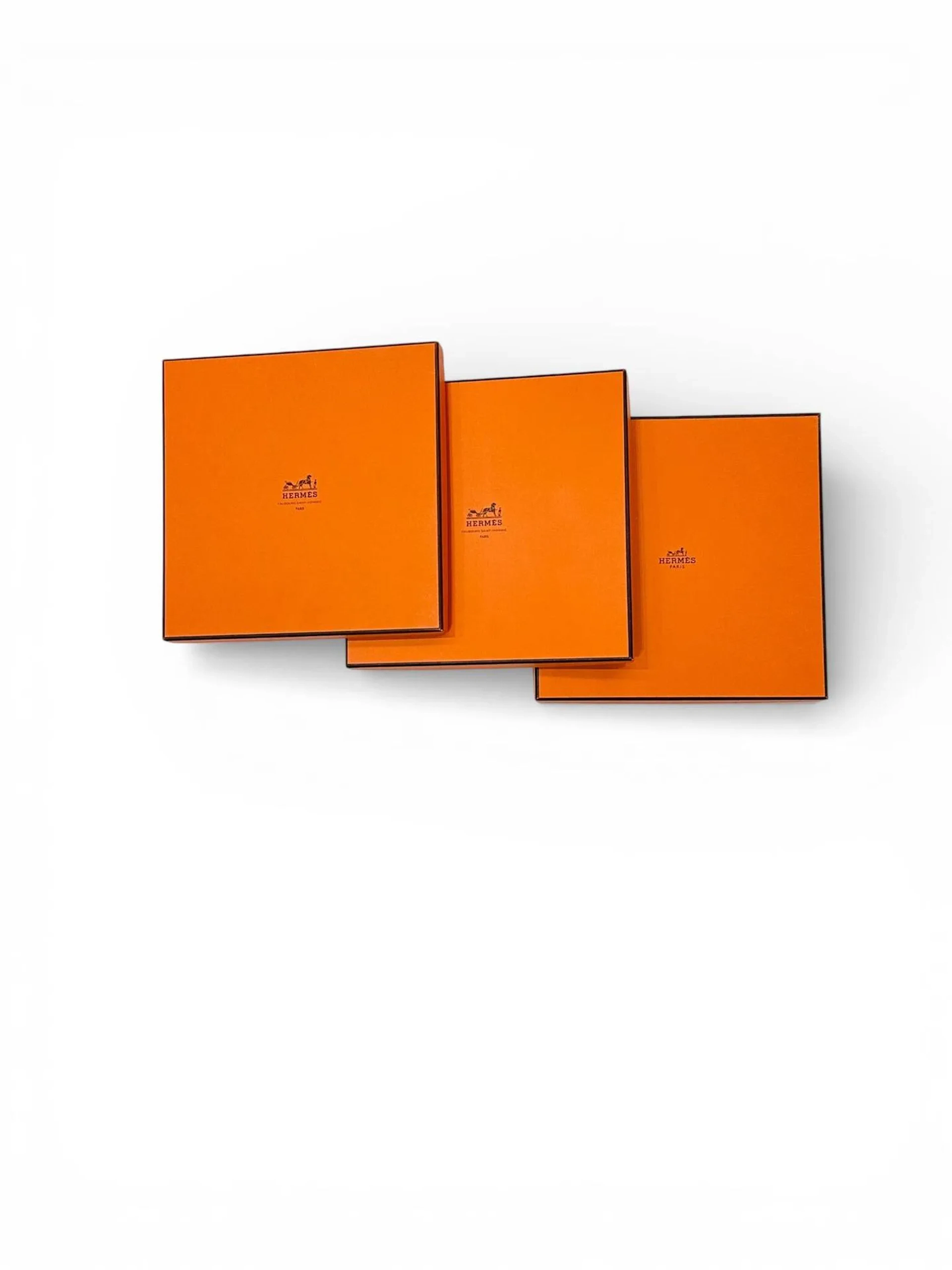 Set of three Hermès Paris scarf boxes (worn) - Lot 69