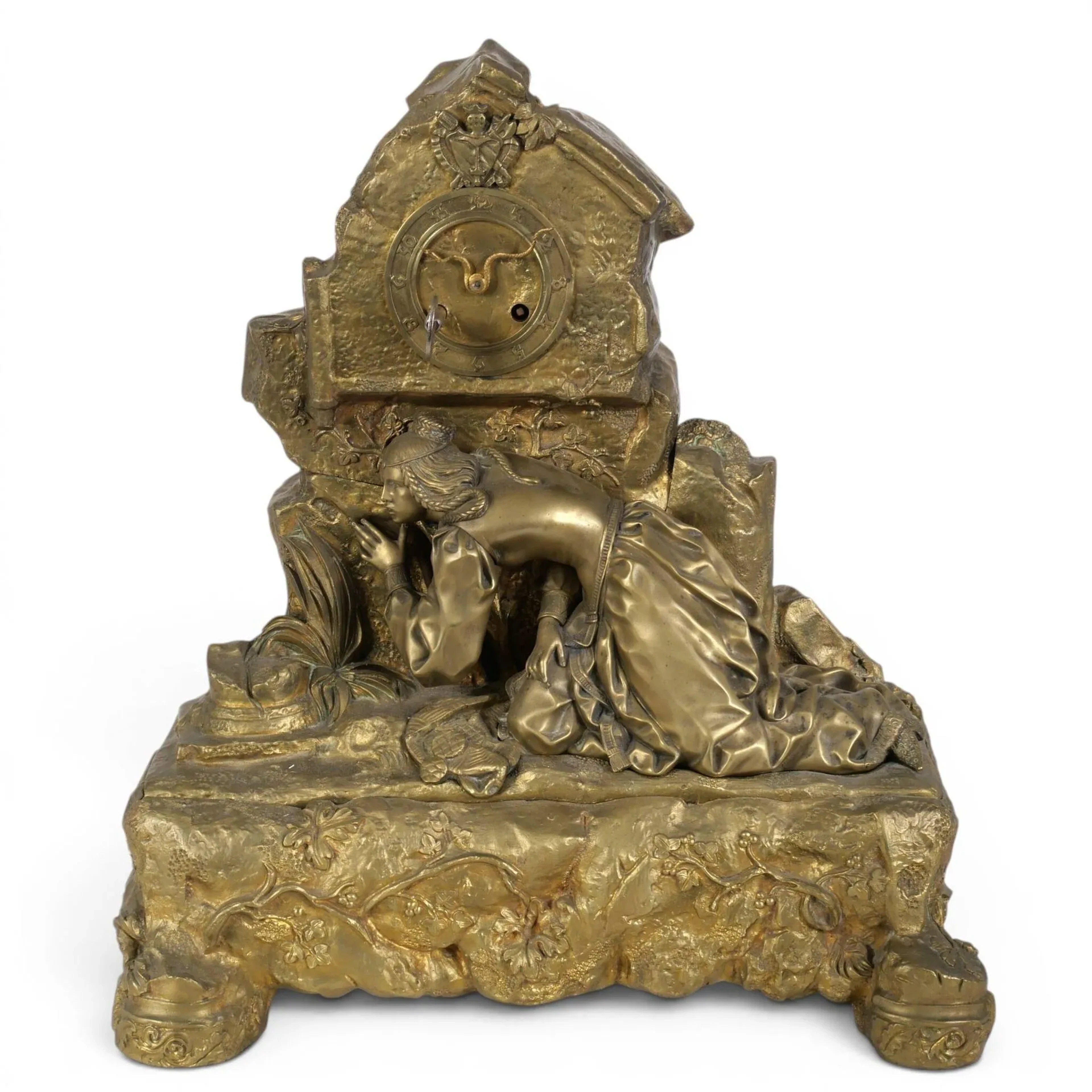Neo-Renaissance clock in bronze with golden patina depicting - Lot 206
